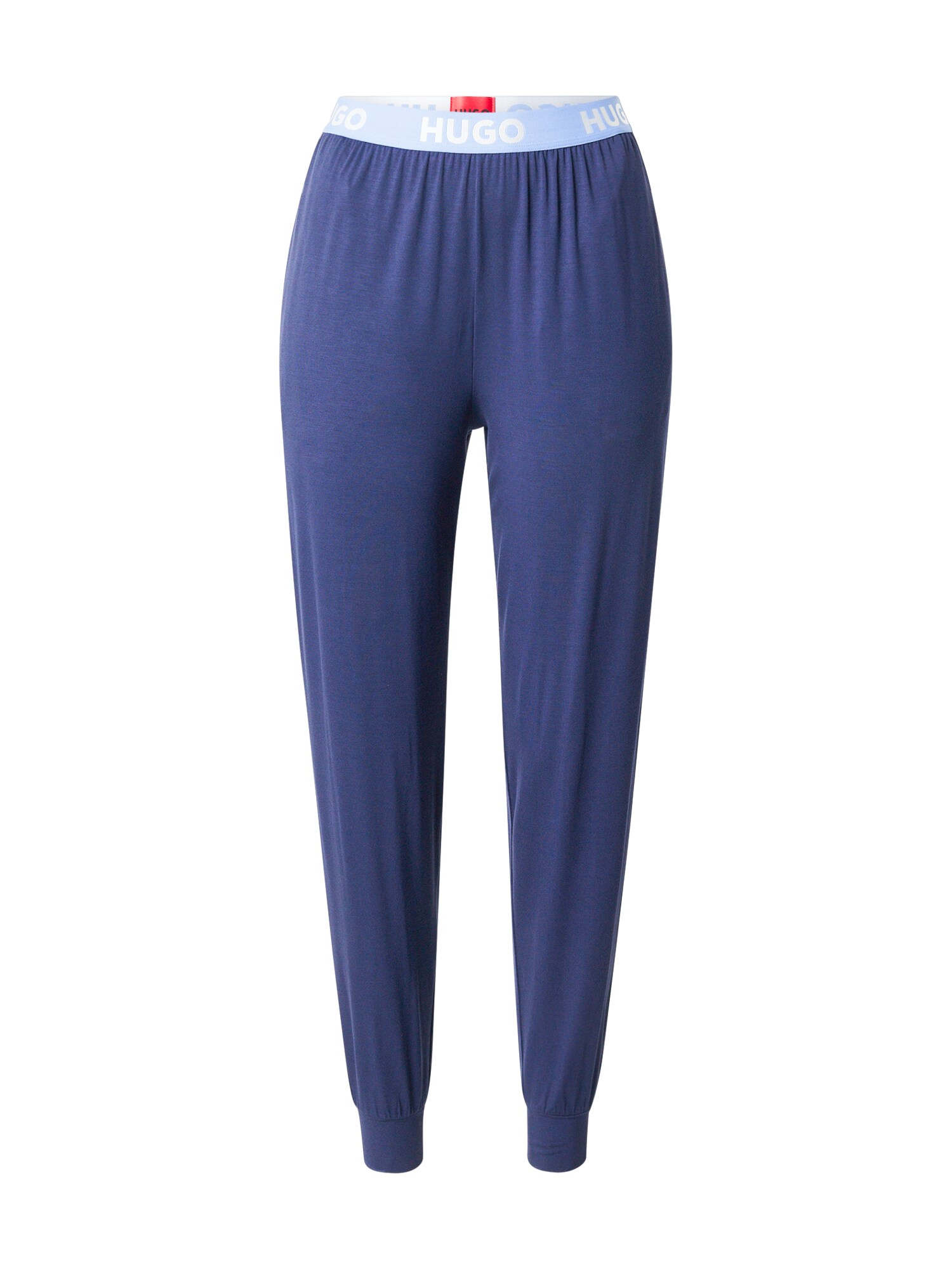 HUGO Pantaloni de pijama  bleumarin / azuriu / alb