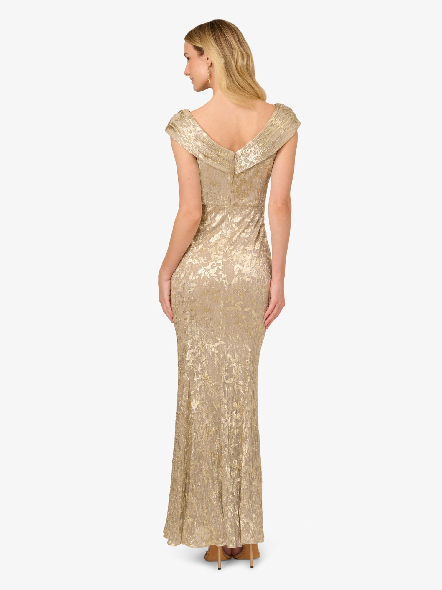 Thumbnail - Adrianna Papell Langes Abendkleid Foil Leaf Mermaid Gown