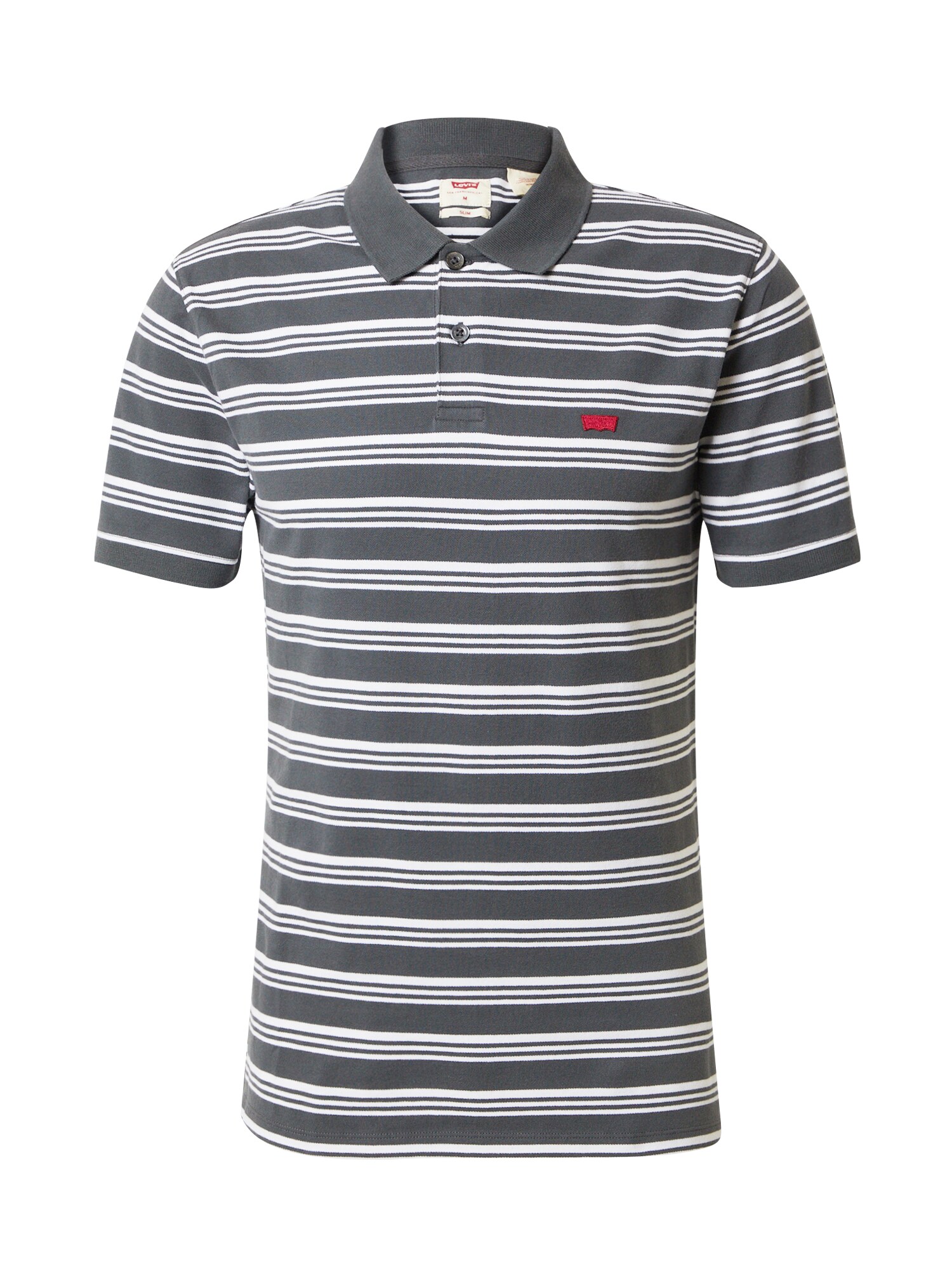LEVI'S ® Majica 'Slim Housemark Polo'  temno siva / rdeča / bela