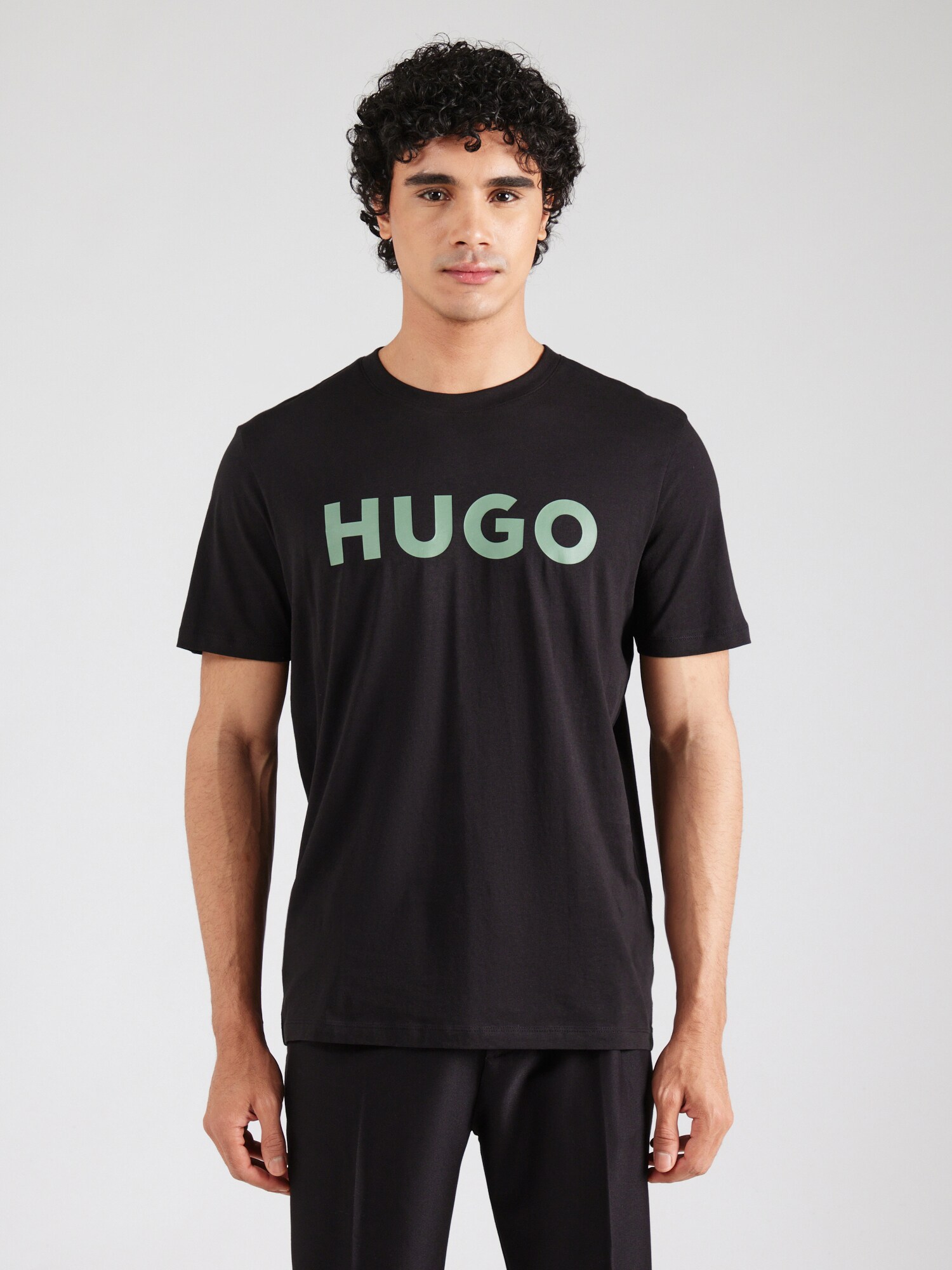 HUGO Póló 'Dulivio'  világoszöld / fekete termék 2. képe