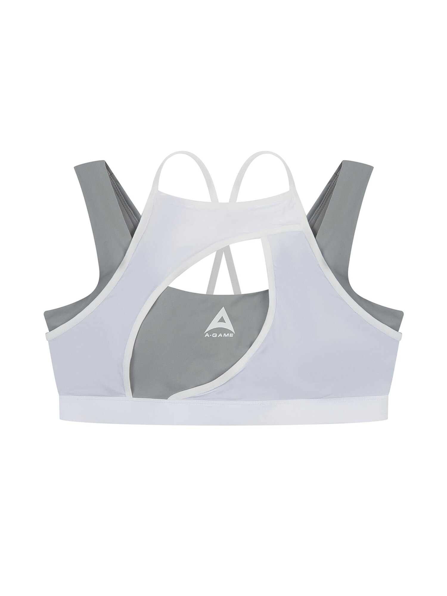 A-Game Sujetador deportivo gris / blanco