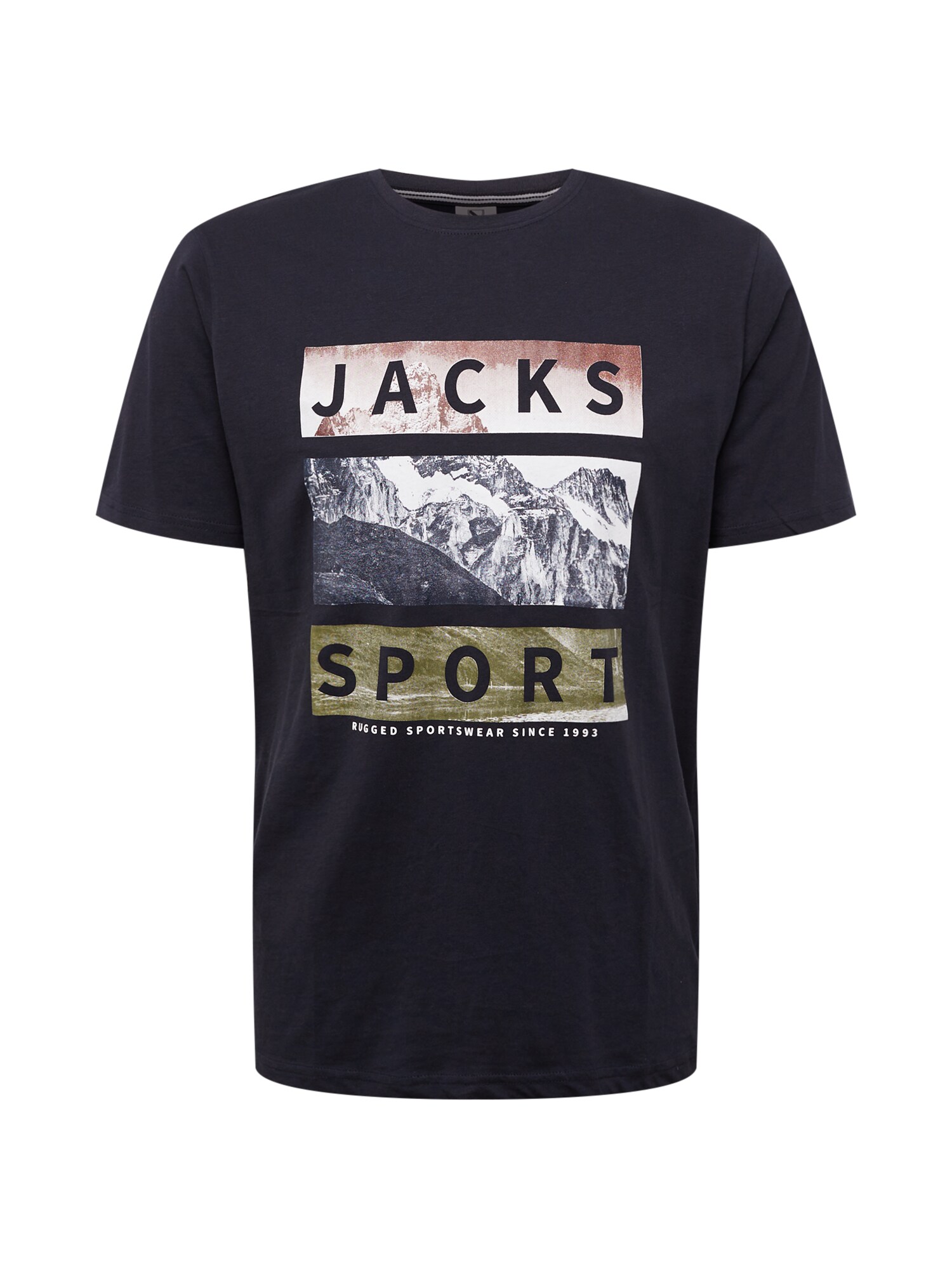 Jack's Maglietta 'Mountain'  navy / marrone / oliva / bianco