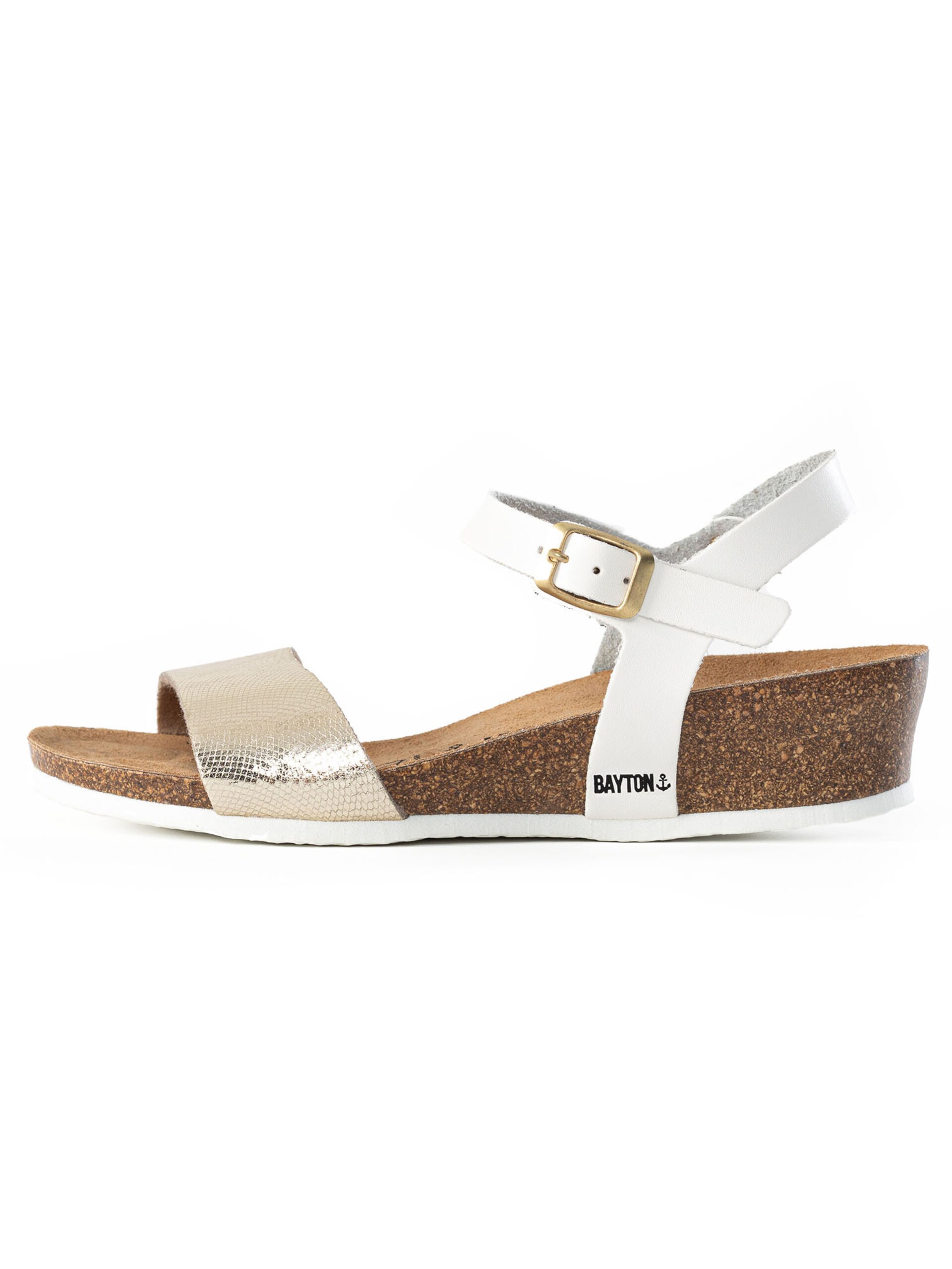 Bayton Remsandal 'Wodonga' guld / svart sandaler dam