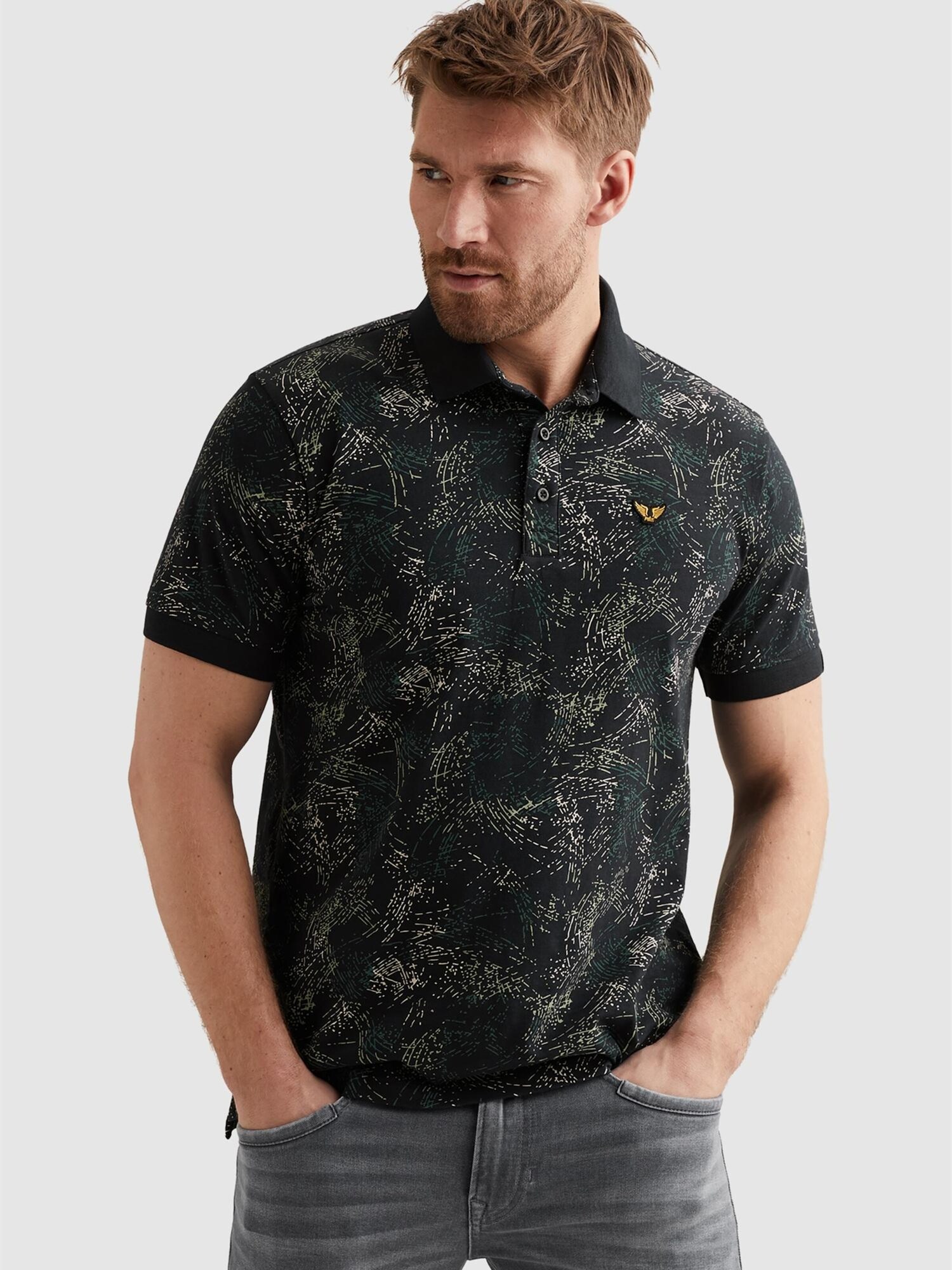 T-shirt 'Polo shirt in jersey with allover print'