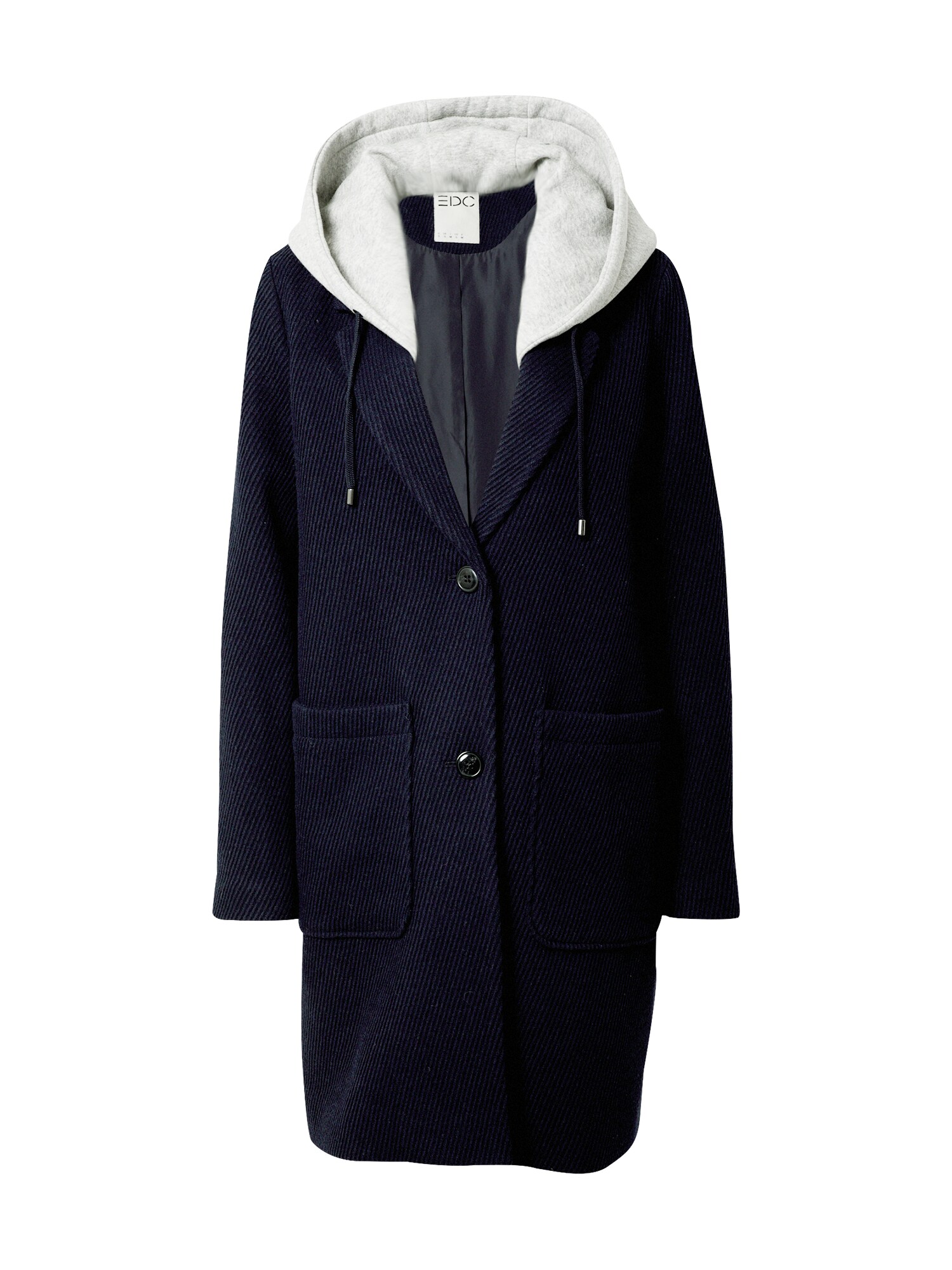 EDC BY ESPRIT Rudeninis-žieminis paltas  tamsiai mėlyna / balta