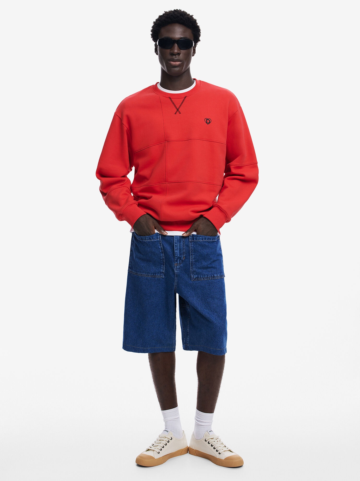 Desigual Tréning póló  piros / fekete termék 2. képe