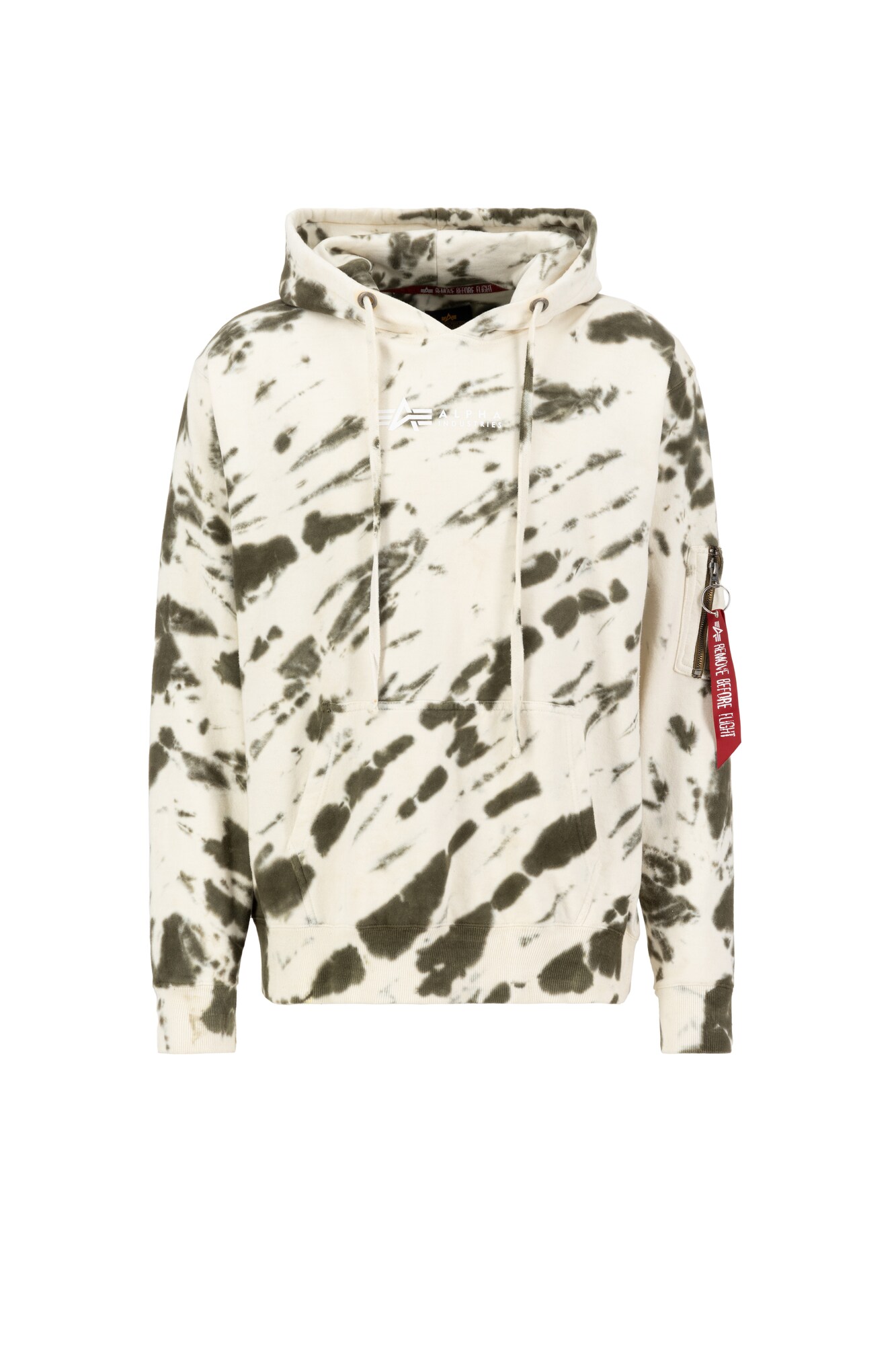 ALPHA INDUSTRIES Mikina  olivová / biela / biela ako vlna