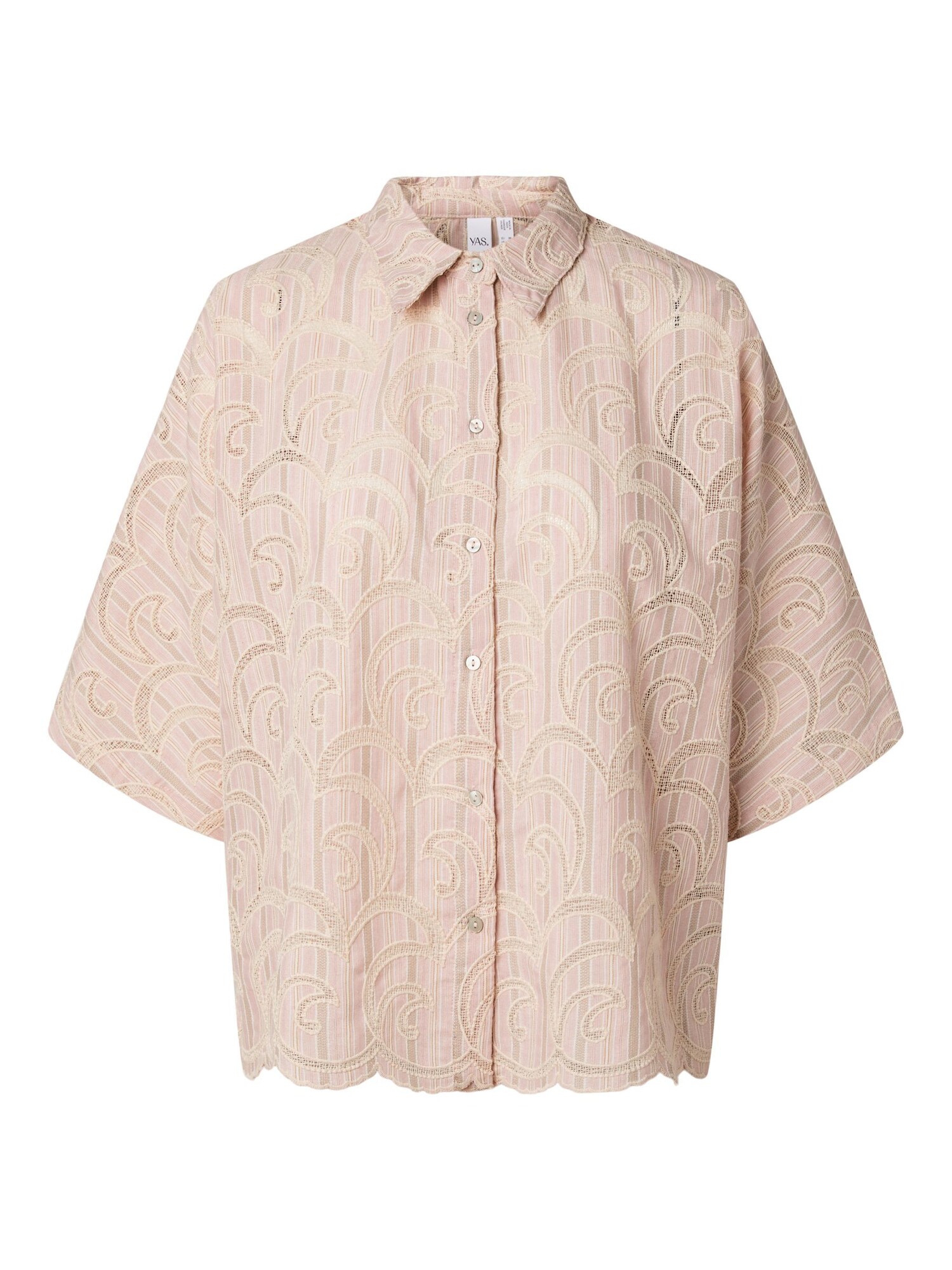 YAS Blusa 'YASHalino'  talco / rosa pastel