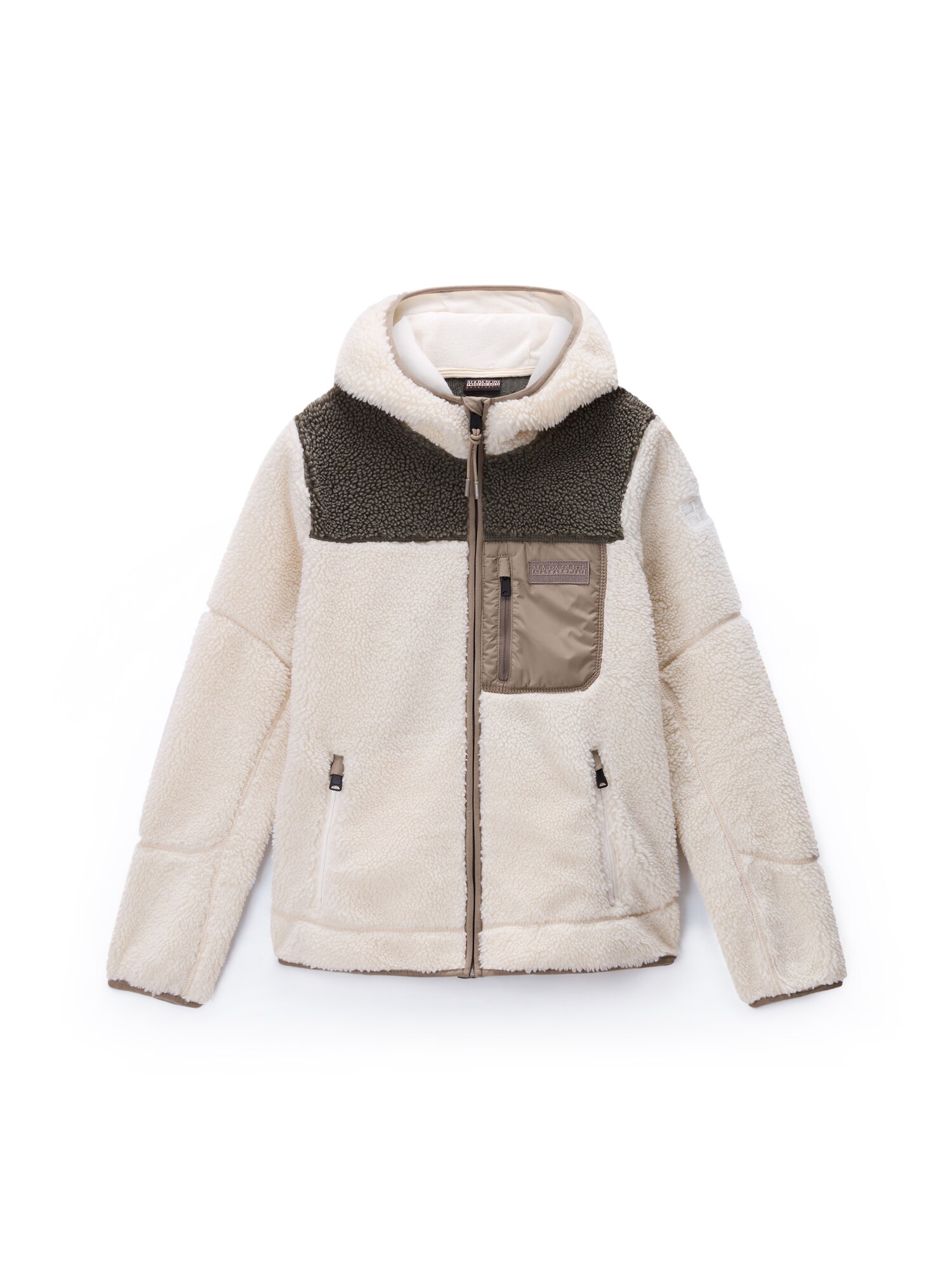 NAPAPIJRI Jachetă  fleece 'Yupik'  crem / maro cămilă / ciocolatiu