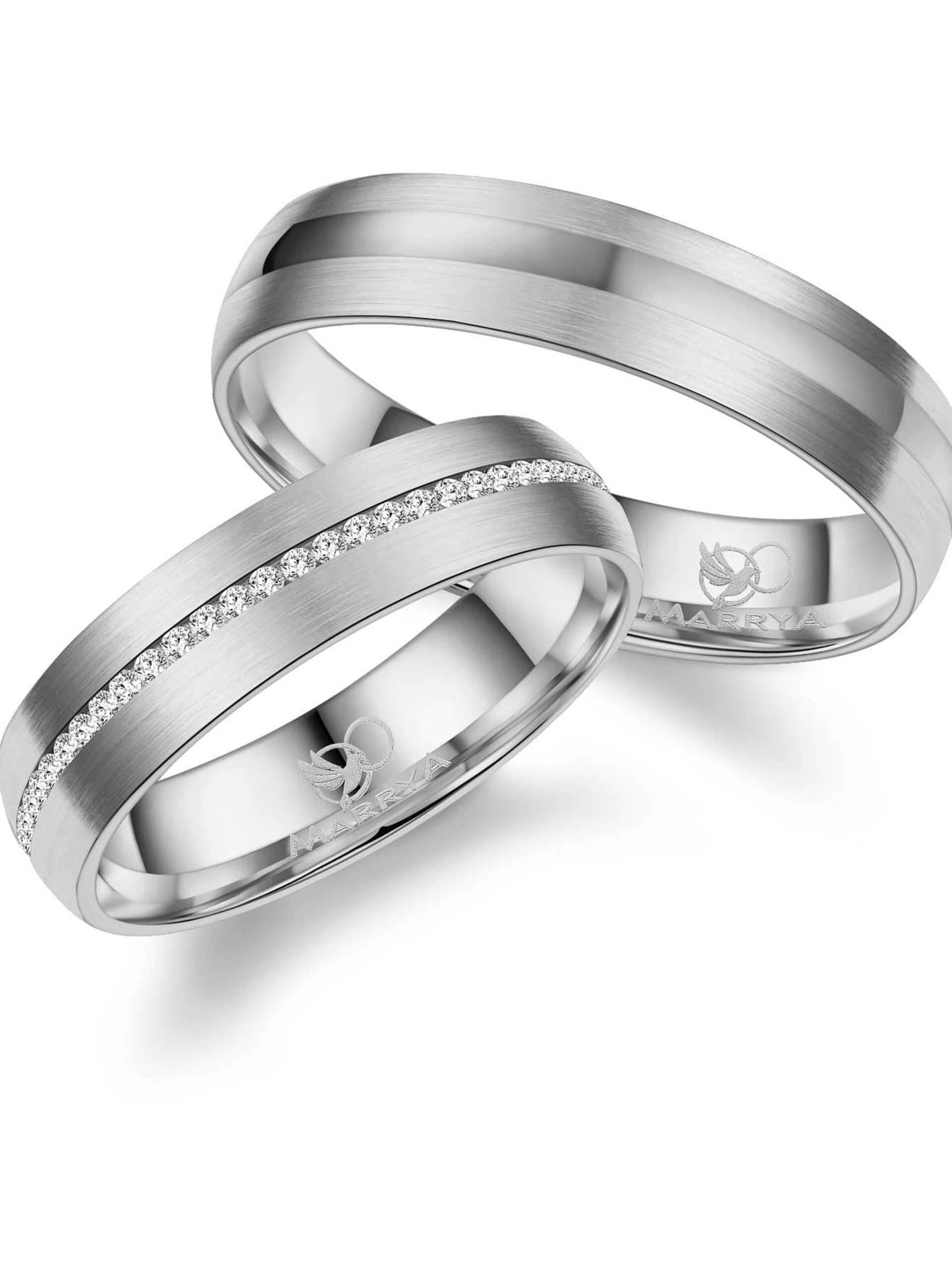 MARRYA Ring 'MARRYA ES-25 Ehering aus Edelstahl Silberfarben' dam