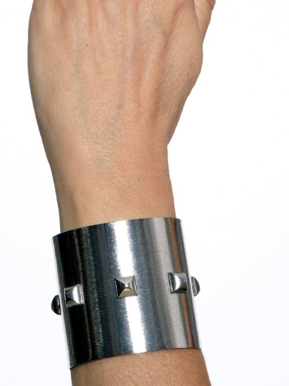 Armband 'Nyx Noir bracciale color argento con le borchie'