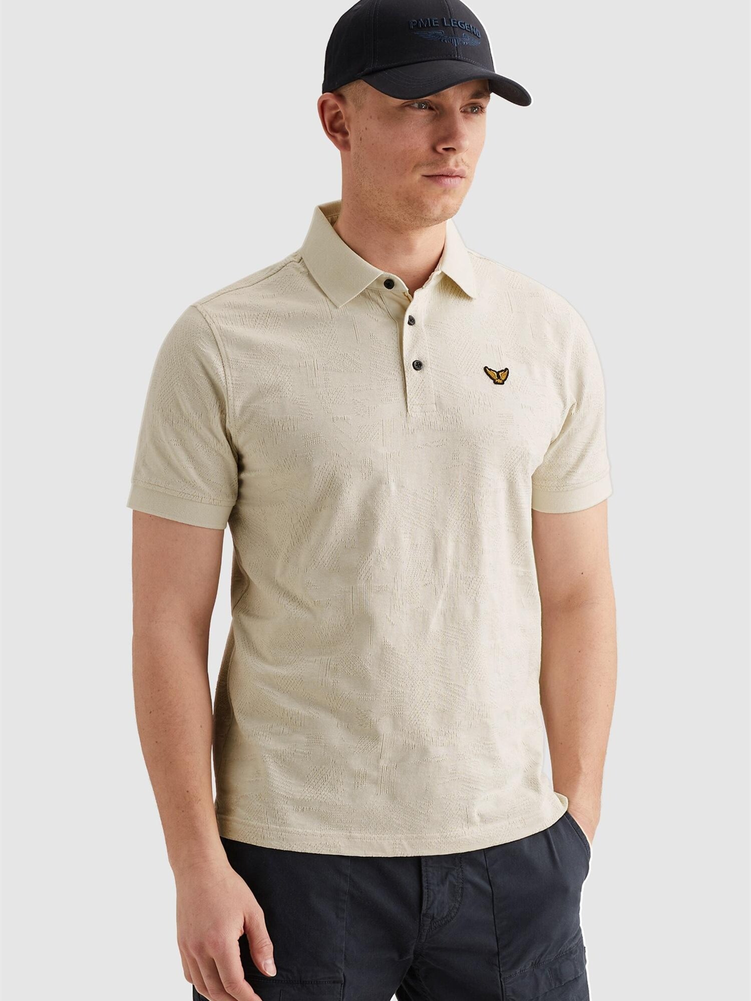 T-shirt 'Polo shirt with allover jacquard pattern'