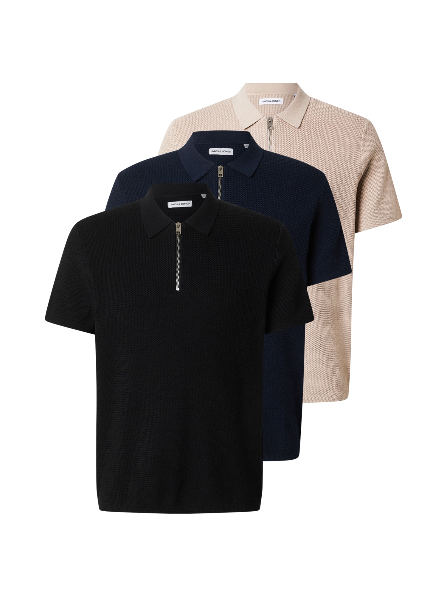 JACK & JONES Pulover JJMAX  bej / bleumarin / negru