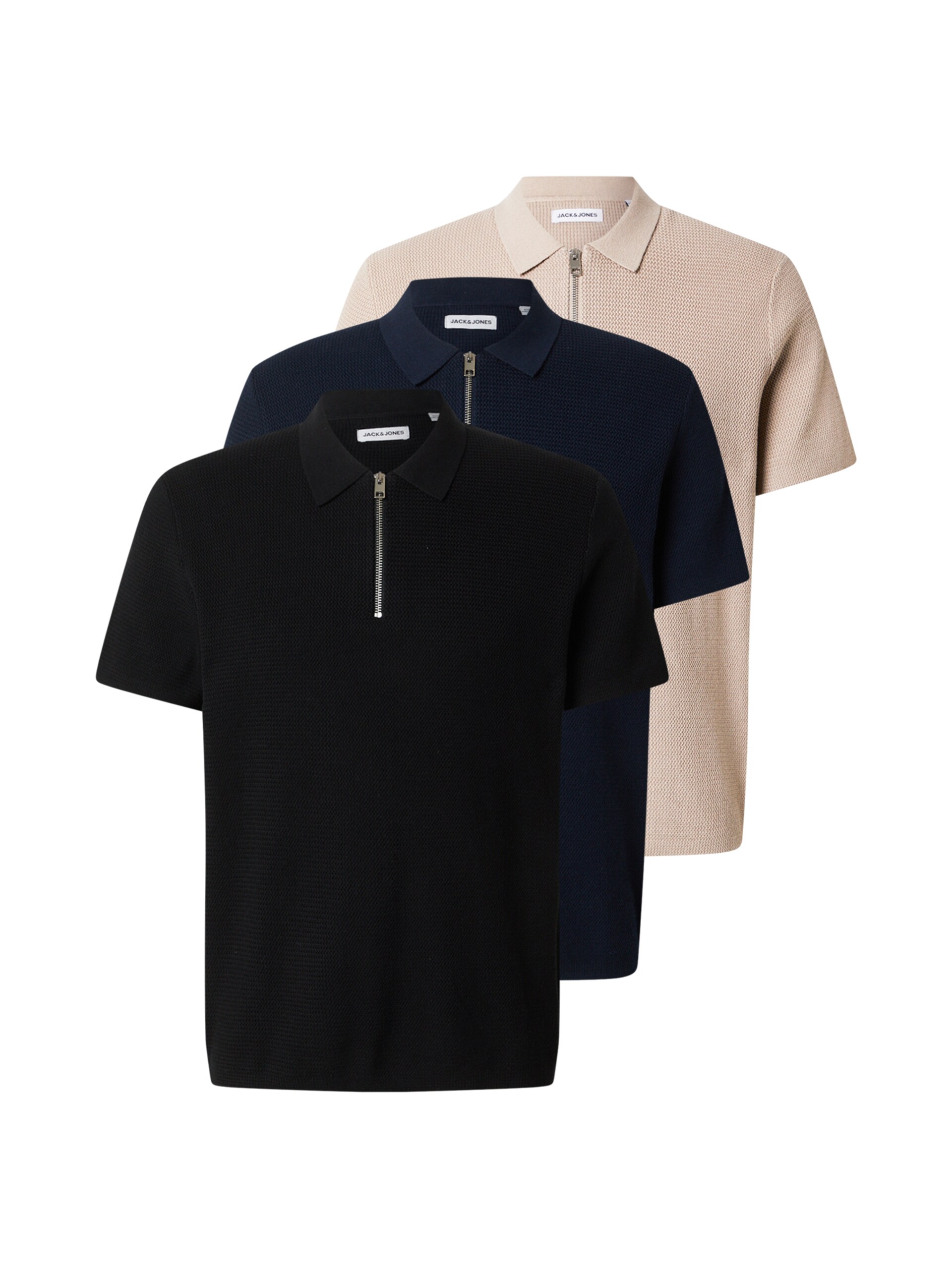 JACK & JONES Tröja 'JJMAX' beige / marinblå herr