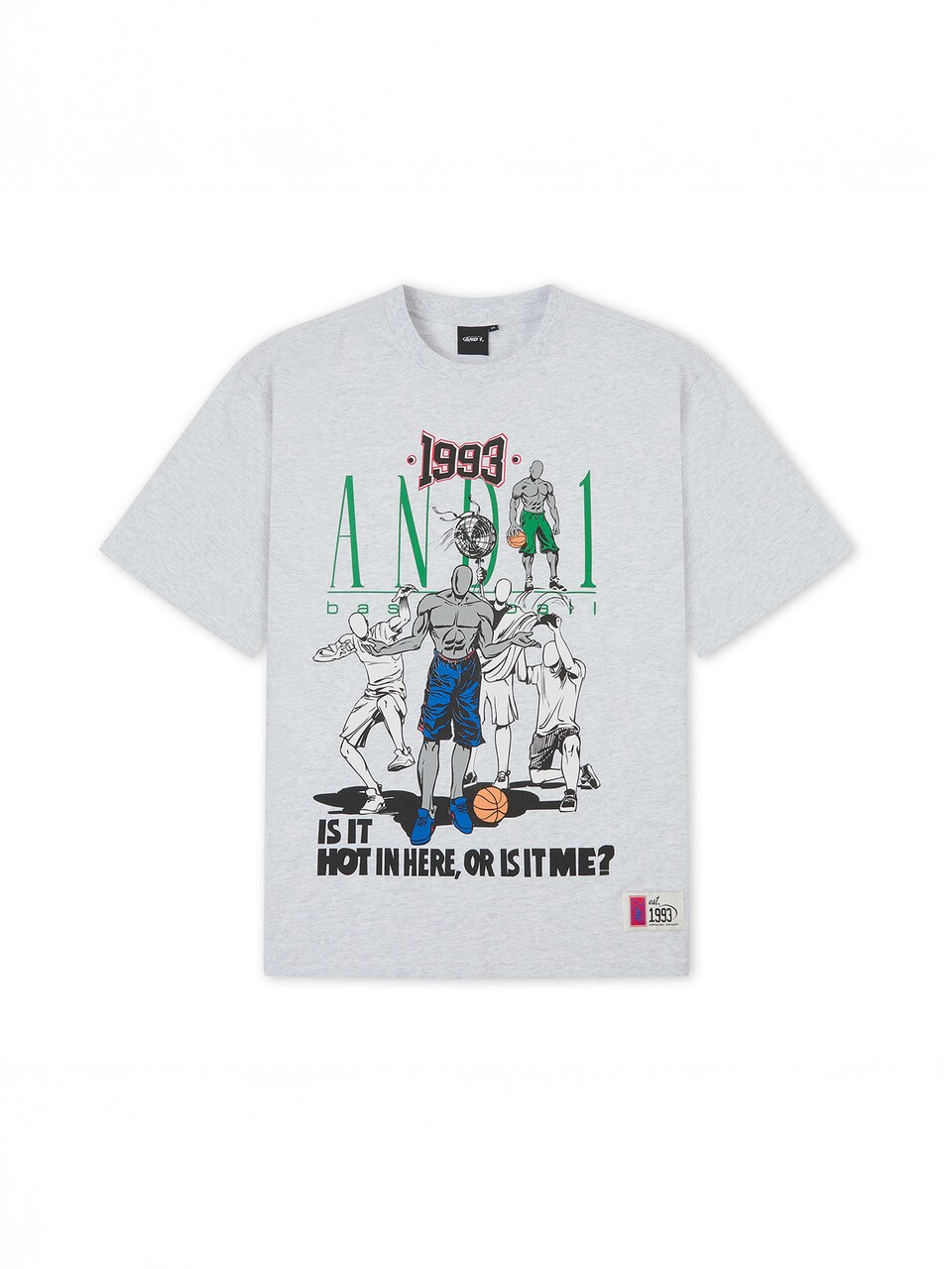 T-shirt blå / ljusgrå / grön