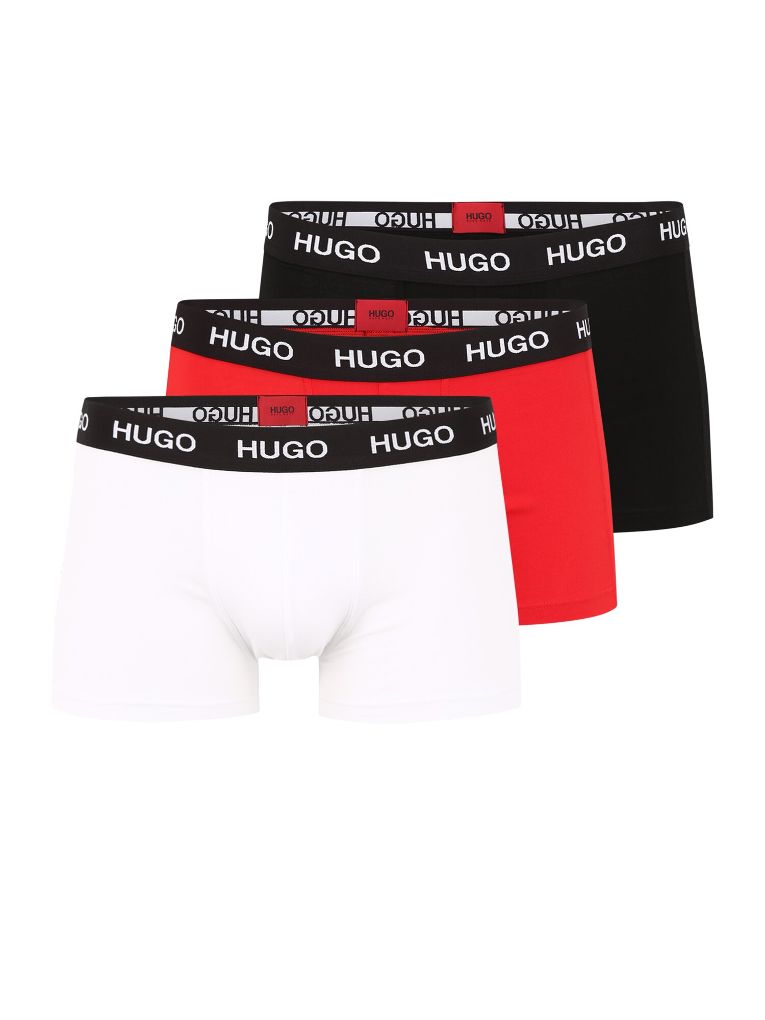 HUGO Boxer trumpikės  juoda / raudona / balta
