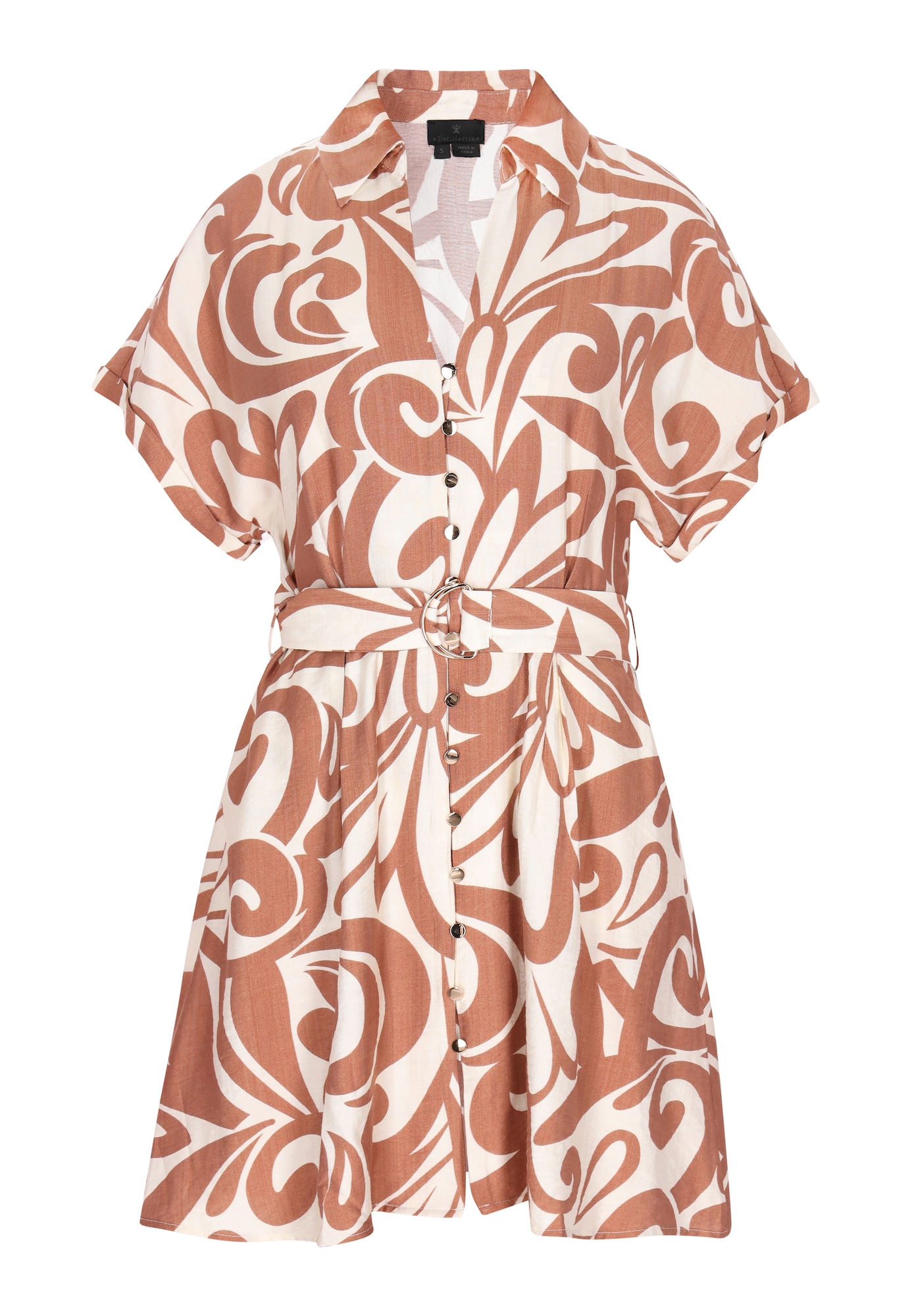DreiMaster Klassik Rochie tip bluză Fashion Look  bej / bej închis / maro deschis
