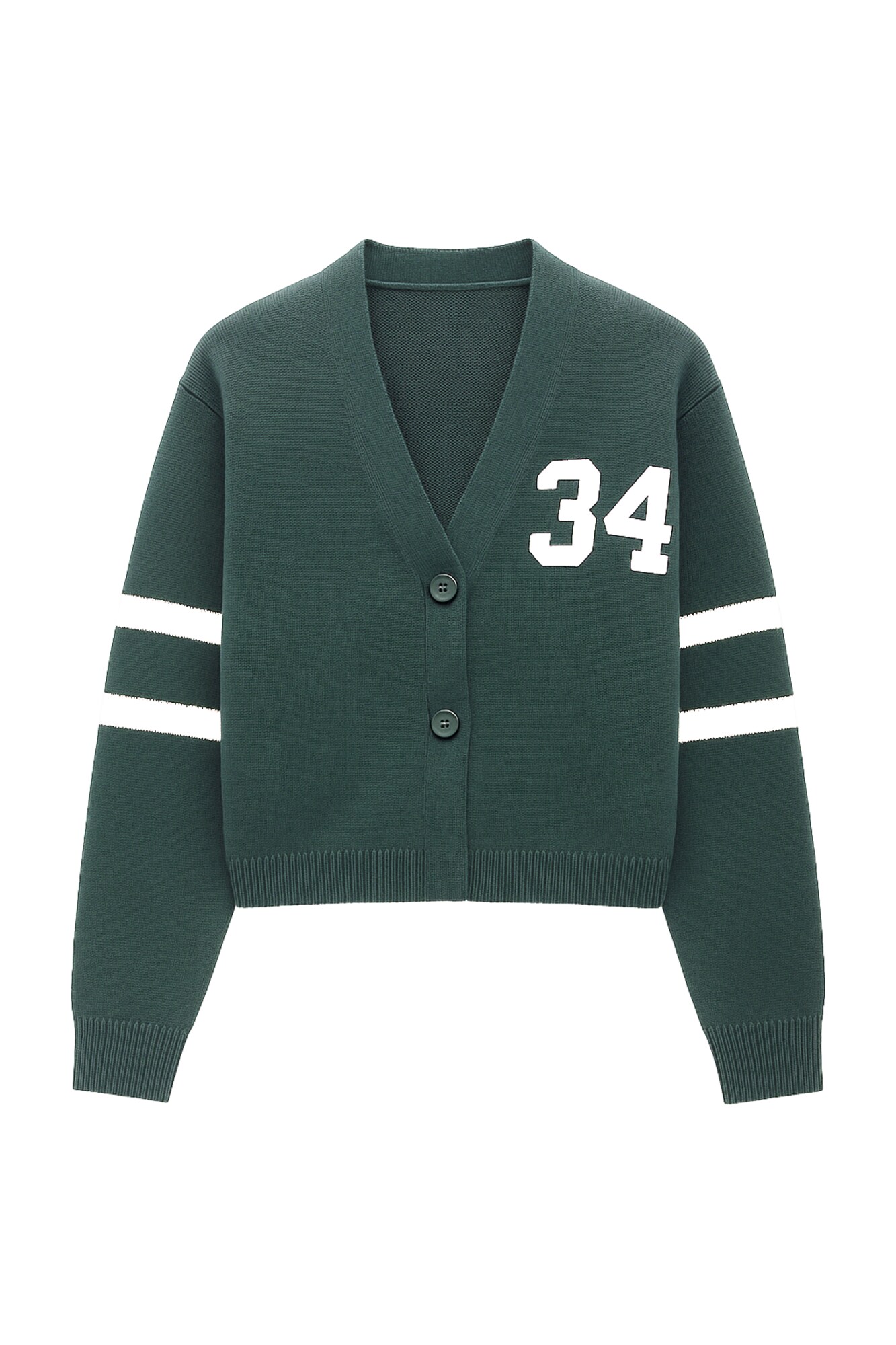 studioselect Geacă tricotată Daniela  verde închis / negru / alb