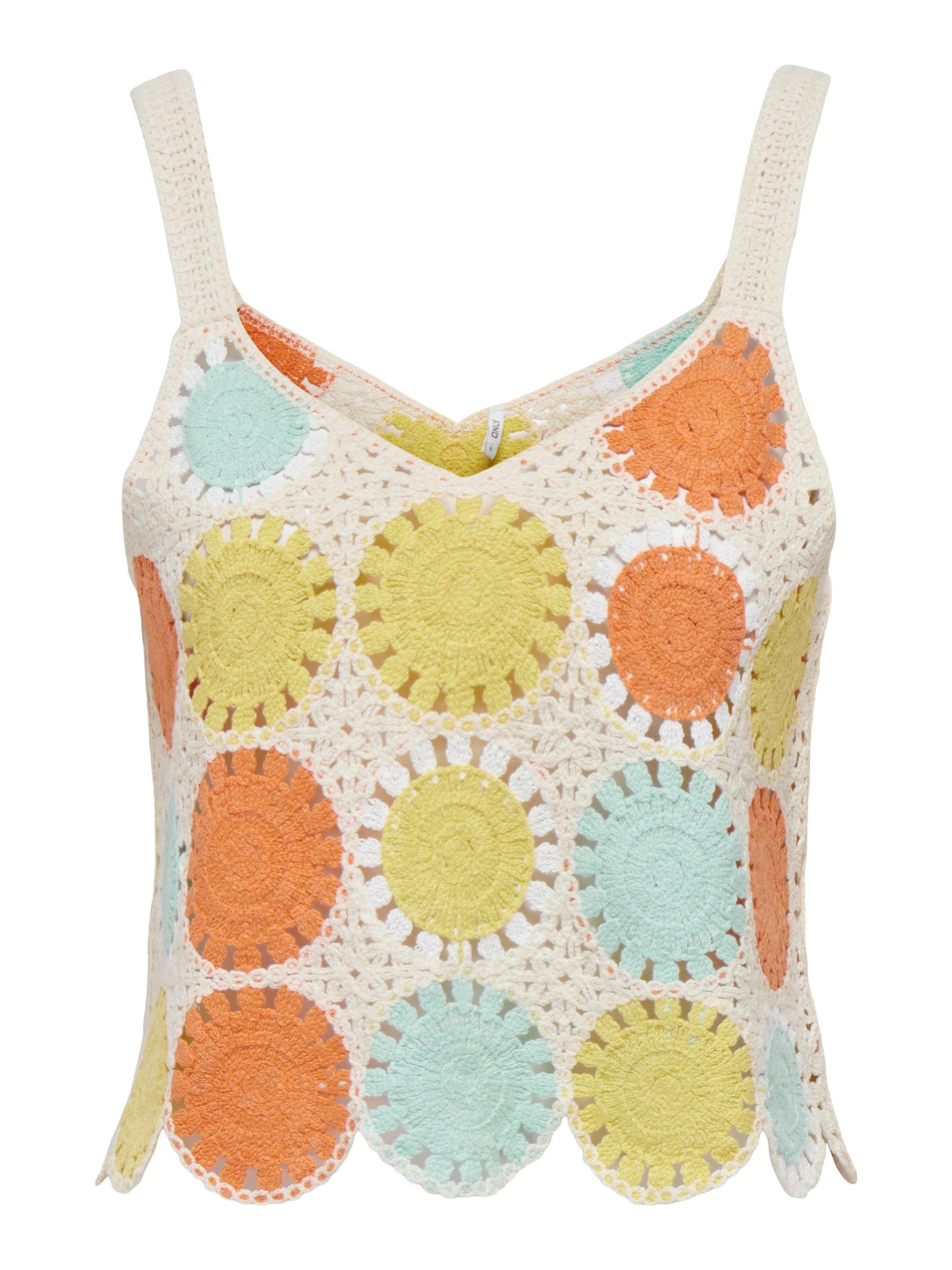 ONLY Top s naramenicama 'Yvonne' svijetlobež / tirkiz / žuta / narančasta