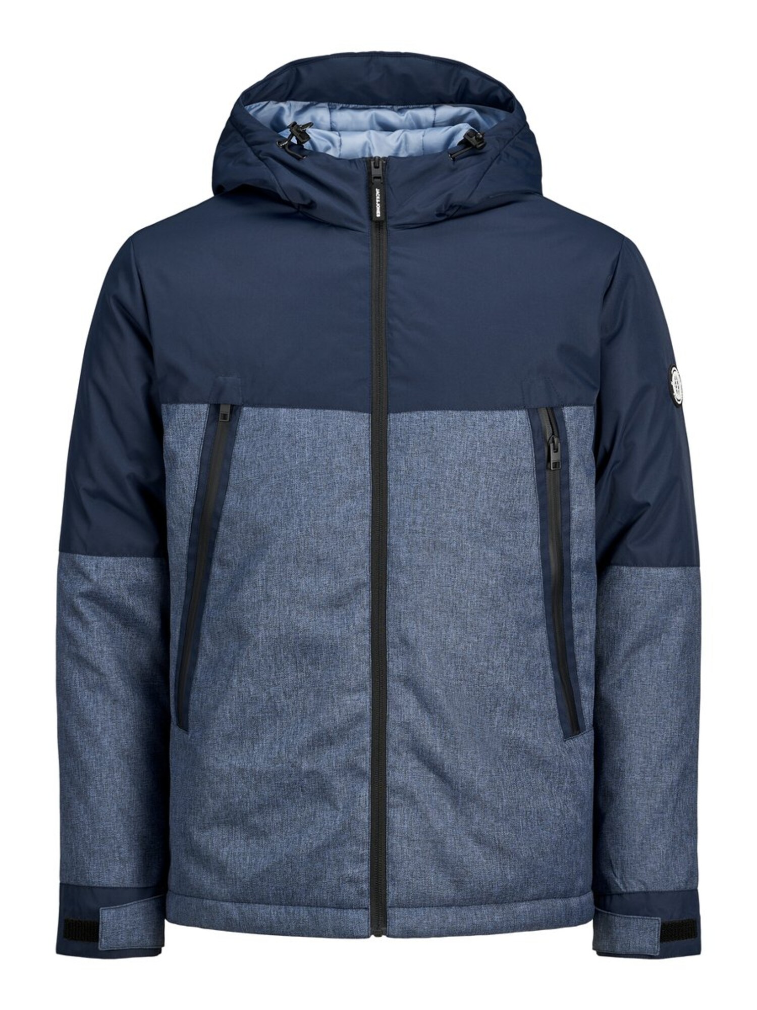 JACK & JONES Žieminė striukė 'BEATLE'  tamsiai mėlyna / mėlyna dūmų spalva