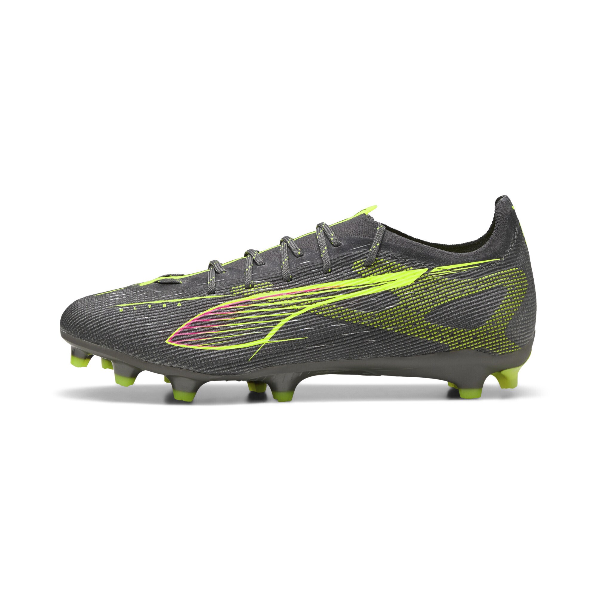 Puma Voetbalschoen 'Ultra 5 Pro' Neongeel / Donkergrijs / Pink / Zwart