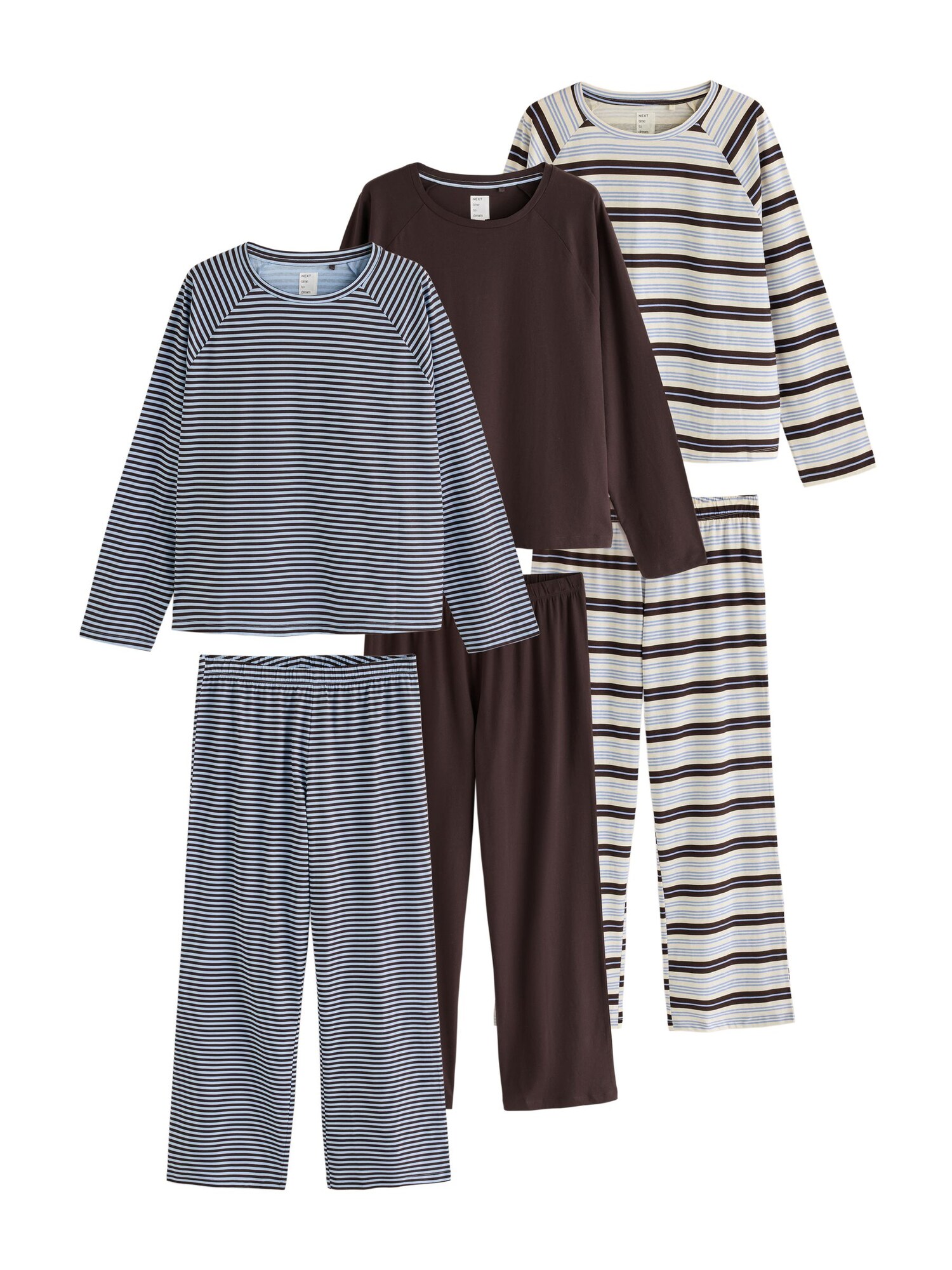 Next Pyjama Crème / Lichtblauw / Bruin