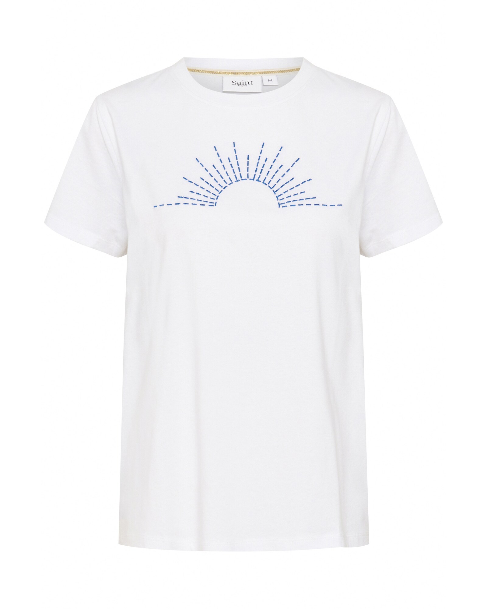 SAINT TROPEZ Tricou 'SZKanva'  albastru / alb