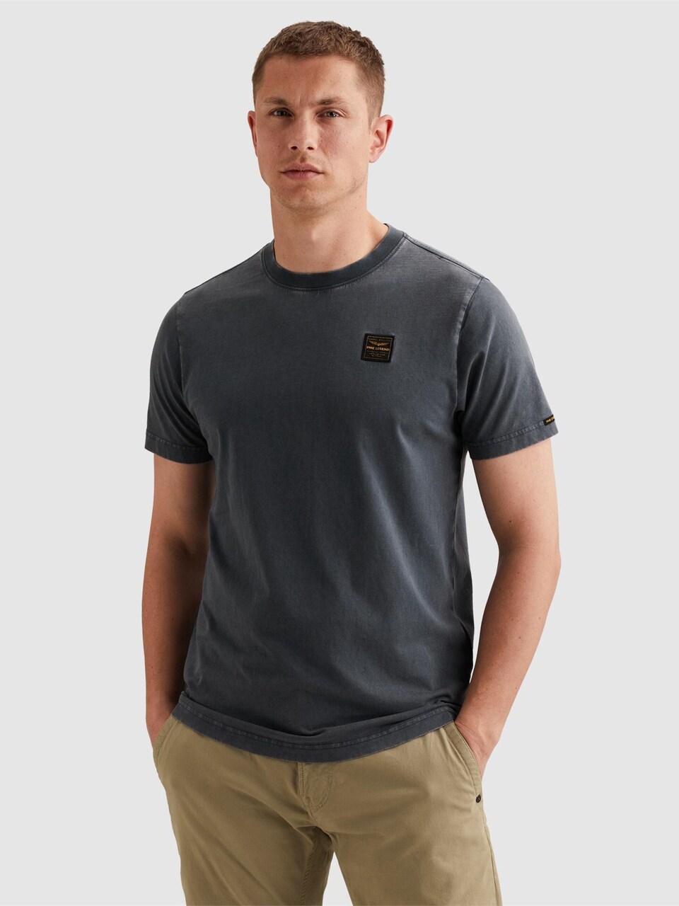 T-shirt 'T-shirt in a cotton blend with garment-dye wash'