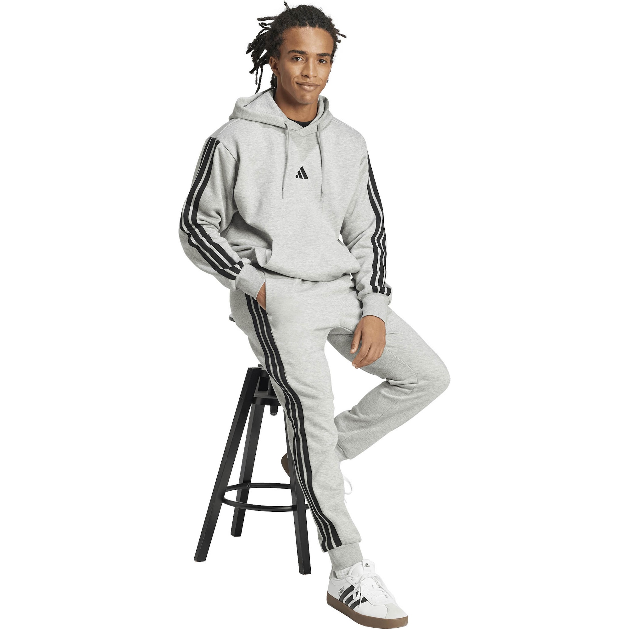 ADIDAS SPORTSWEAR Športové nohavice sivá melírovaná / čierna (obrázok 4)