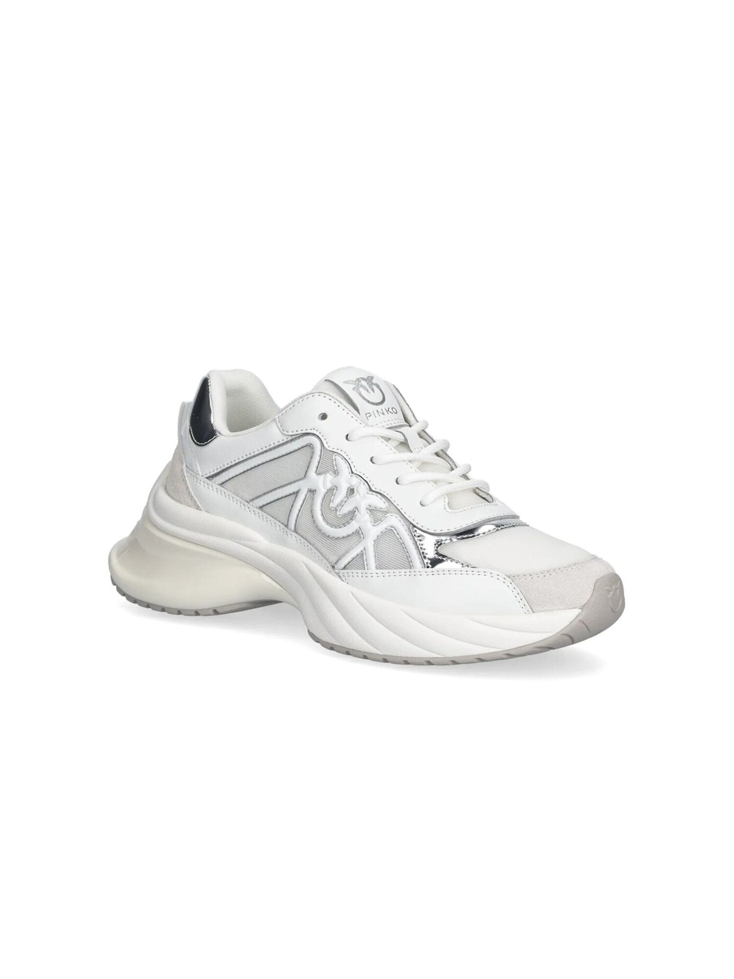 PINKO Zapatillas deportivas bajas 'Ariel 33 - Sneaker Calf Leather/Net/Cow Suede'  blanco – imagen 2