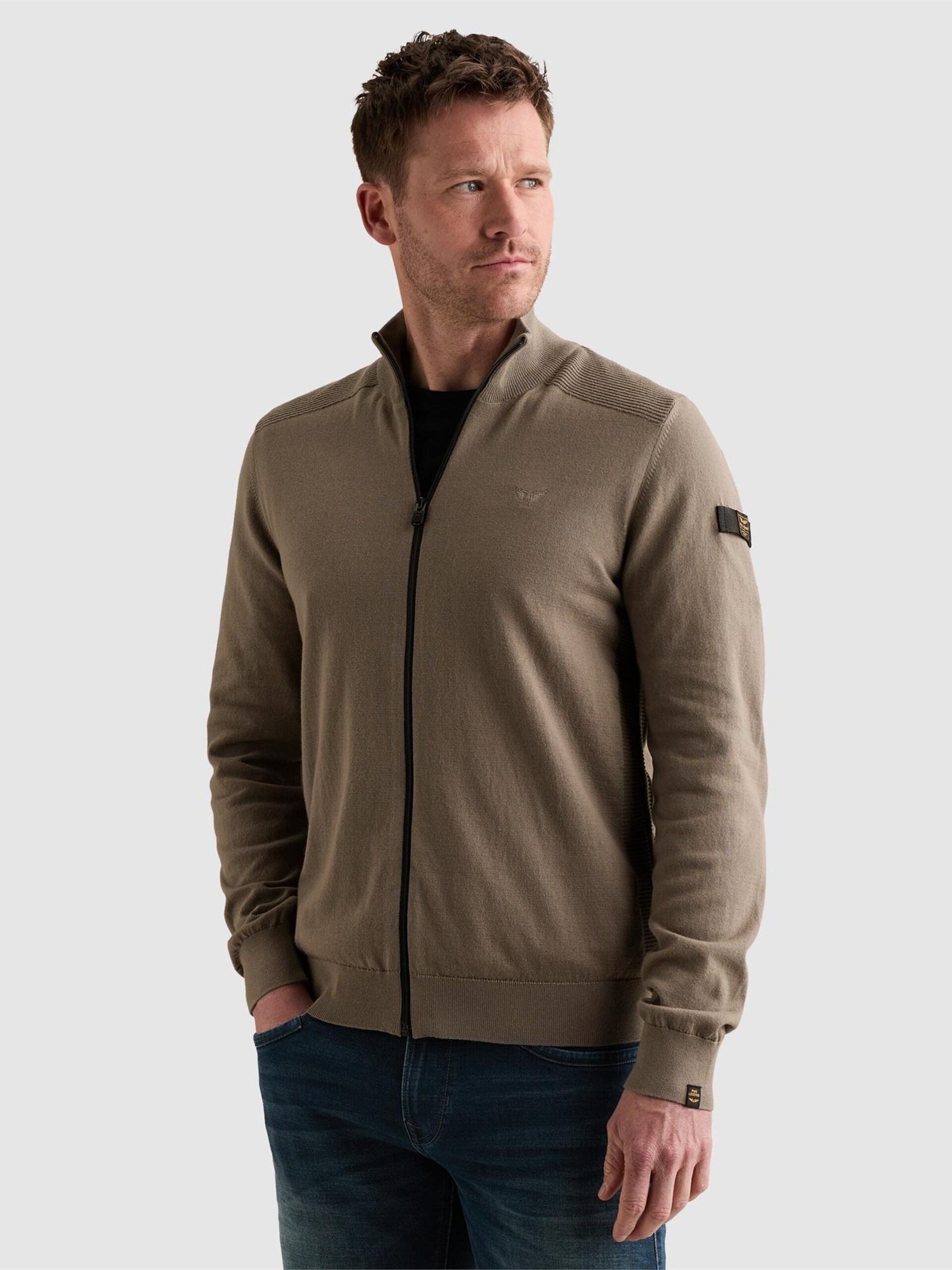PME Legend Kofta 'Cardigan in 100% cotton with zipper closure' herr