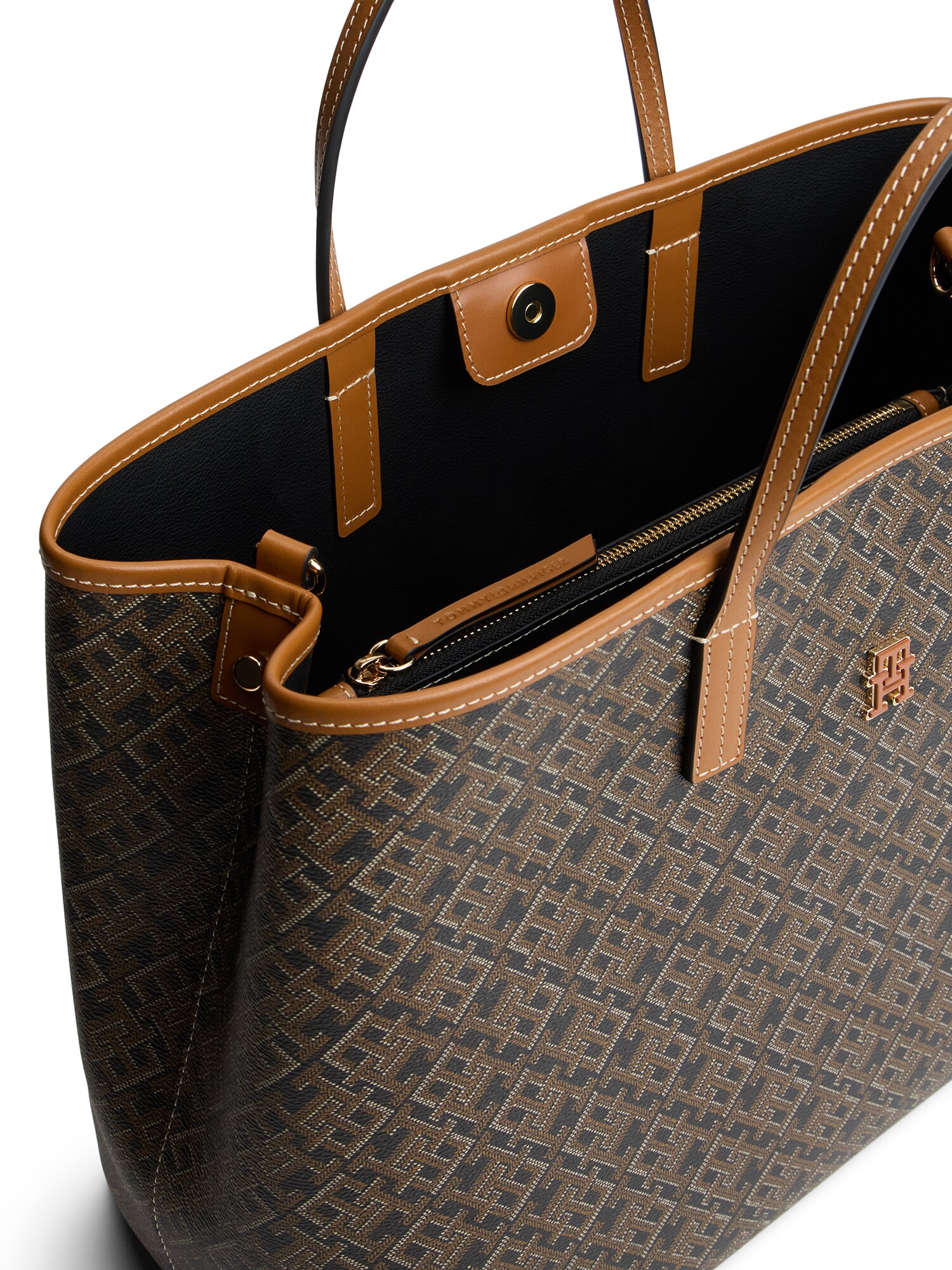 TOMMY HILFIGER Shopper marrón / negro / blanco – imagen 2