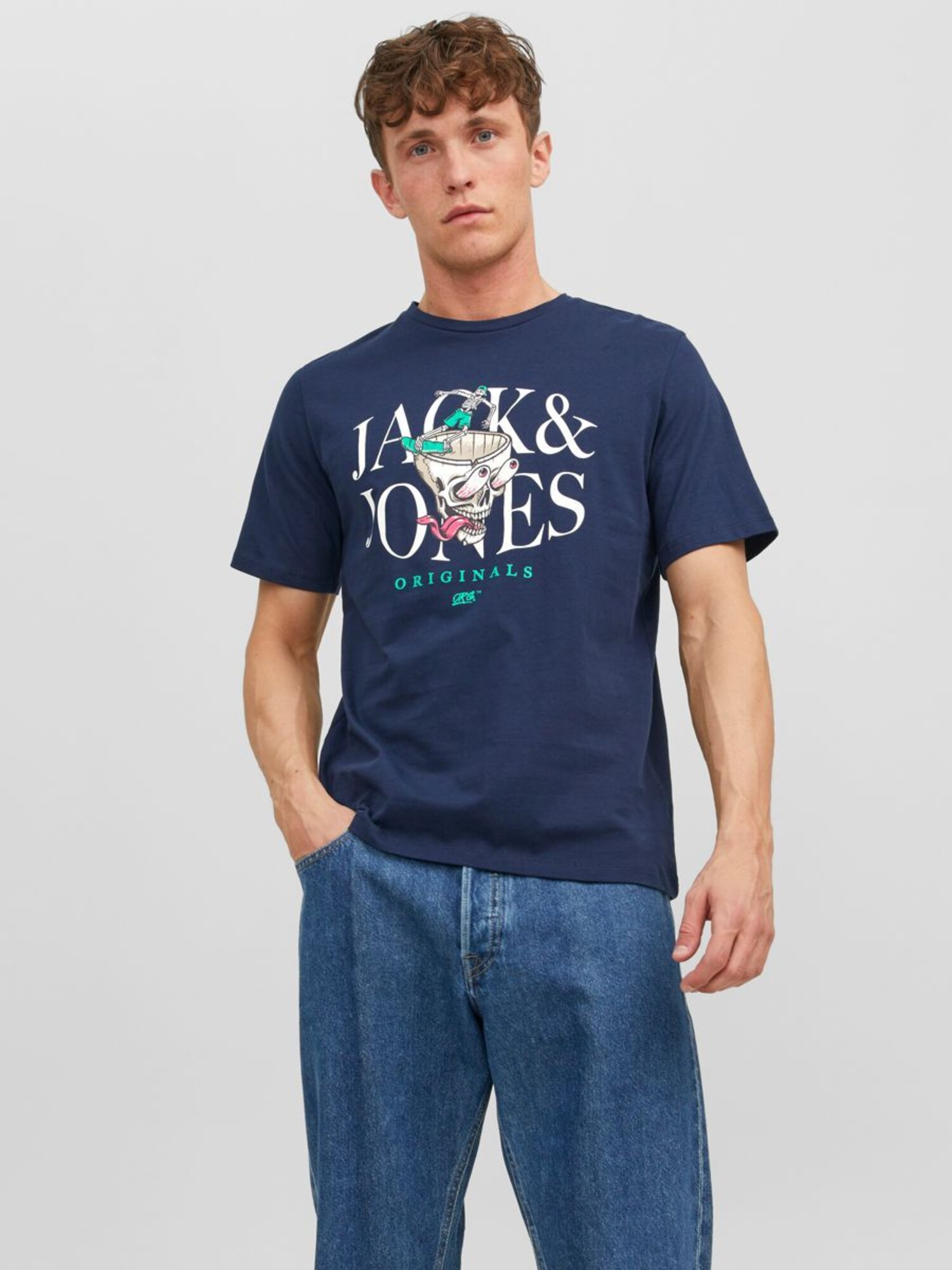 JACK & JONES Póló 'JORAfter Life'  tengerészkék / vegyes színek termék 2. képe