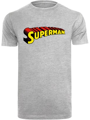 F4NT4STIC Shirt ‘DC Comics Superhelden Superman Telescopic Loco’ Limoen / Grijs gemêleerd / Vuurrood / Zwart