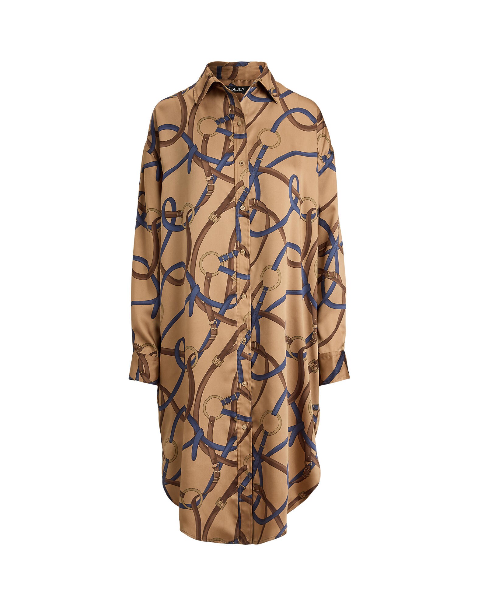 Lauren Ralph Lauren Rochie tip bluză bej închis / albastru marin / maro / galben auriu