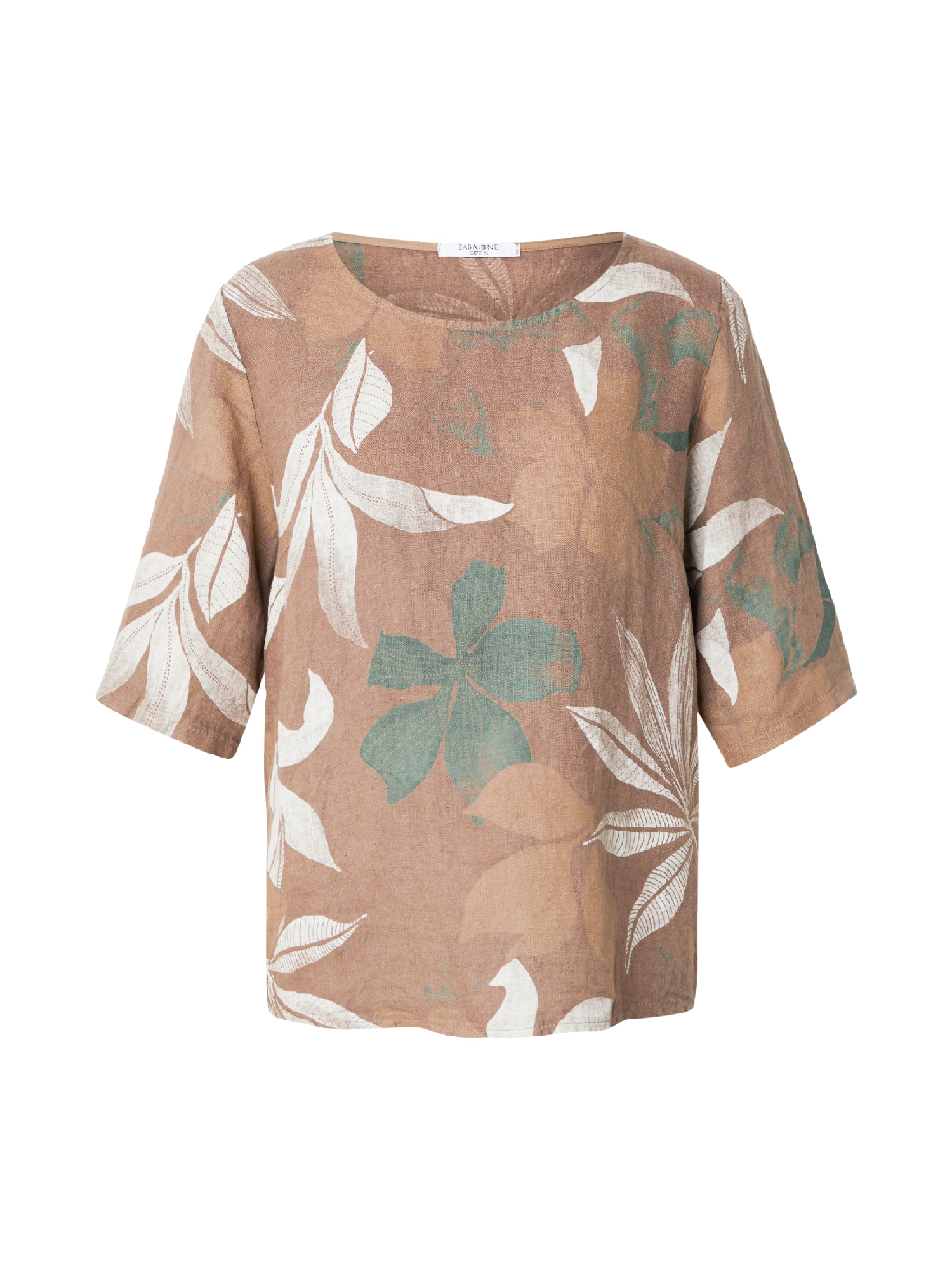 ZABAIONE Camicia da donna 'Pi44naa'  camello / blu ciano / marrone chiaro / bianco