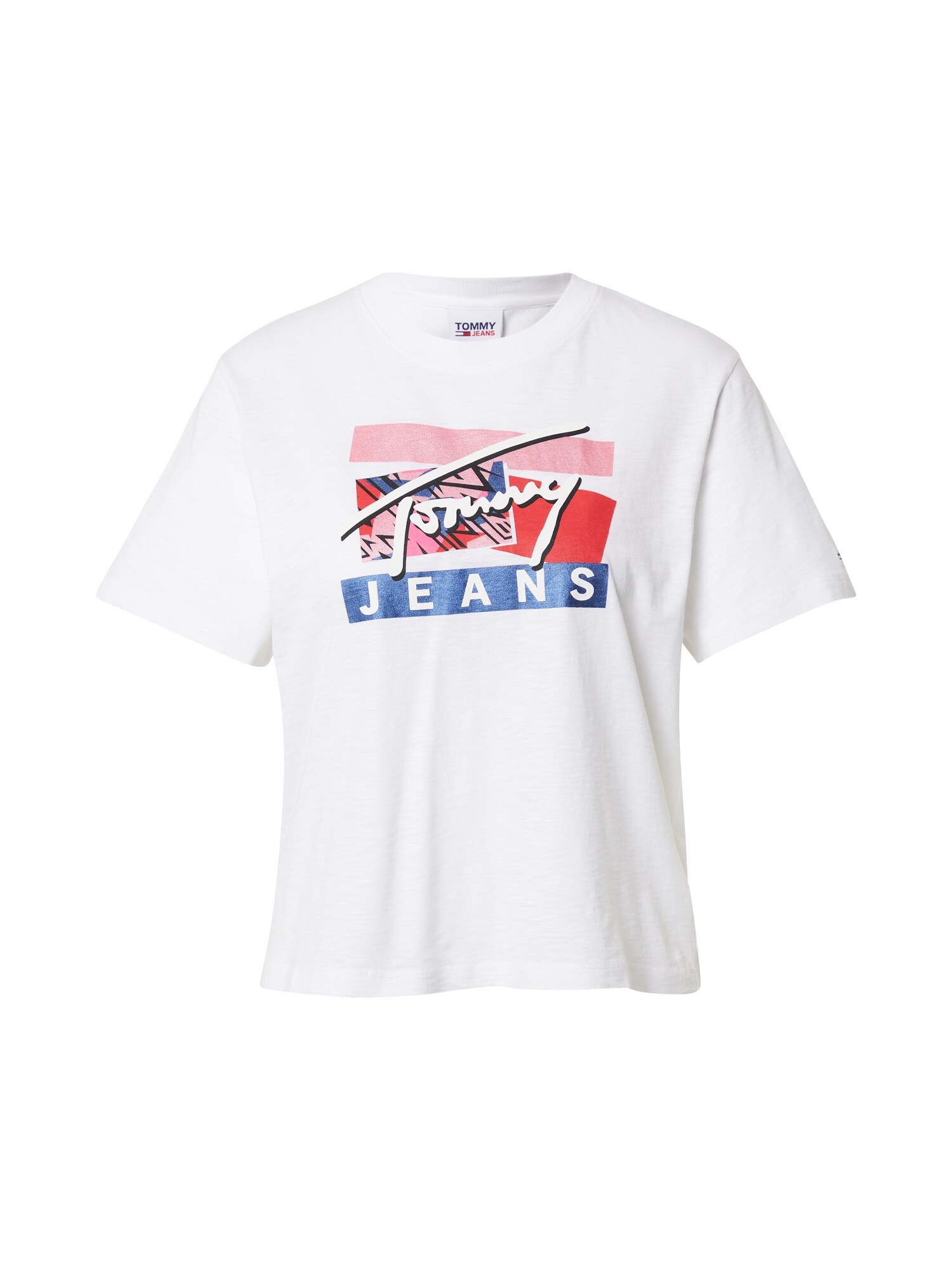 Tommy Jeans Marškinėliai  balta / raudona / rožių spalva / sodri mėlyna („karališka“)