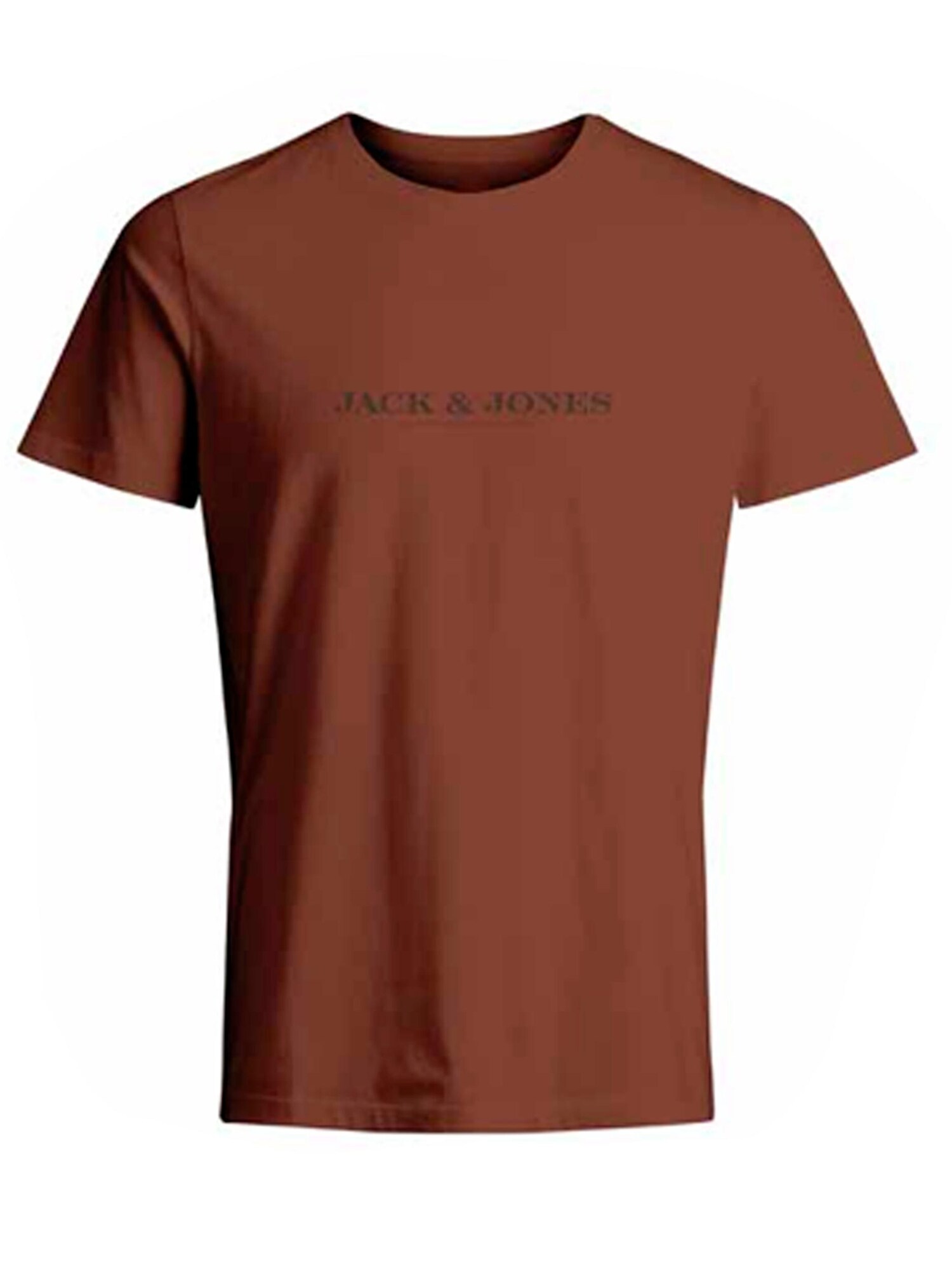 JACK & JONES Tričko 'CARTER'  hrdzavo červená / čierna