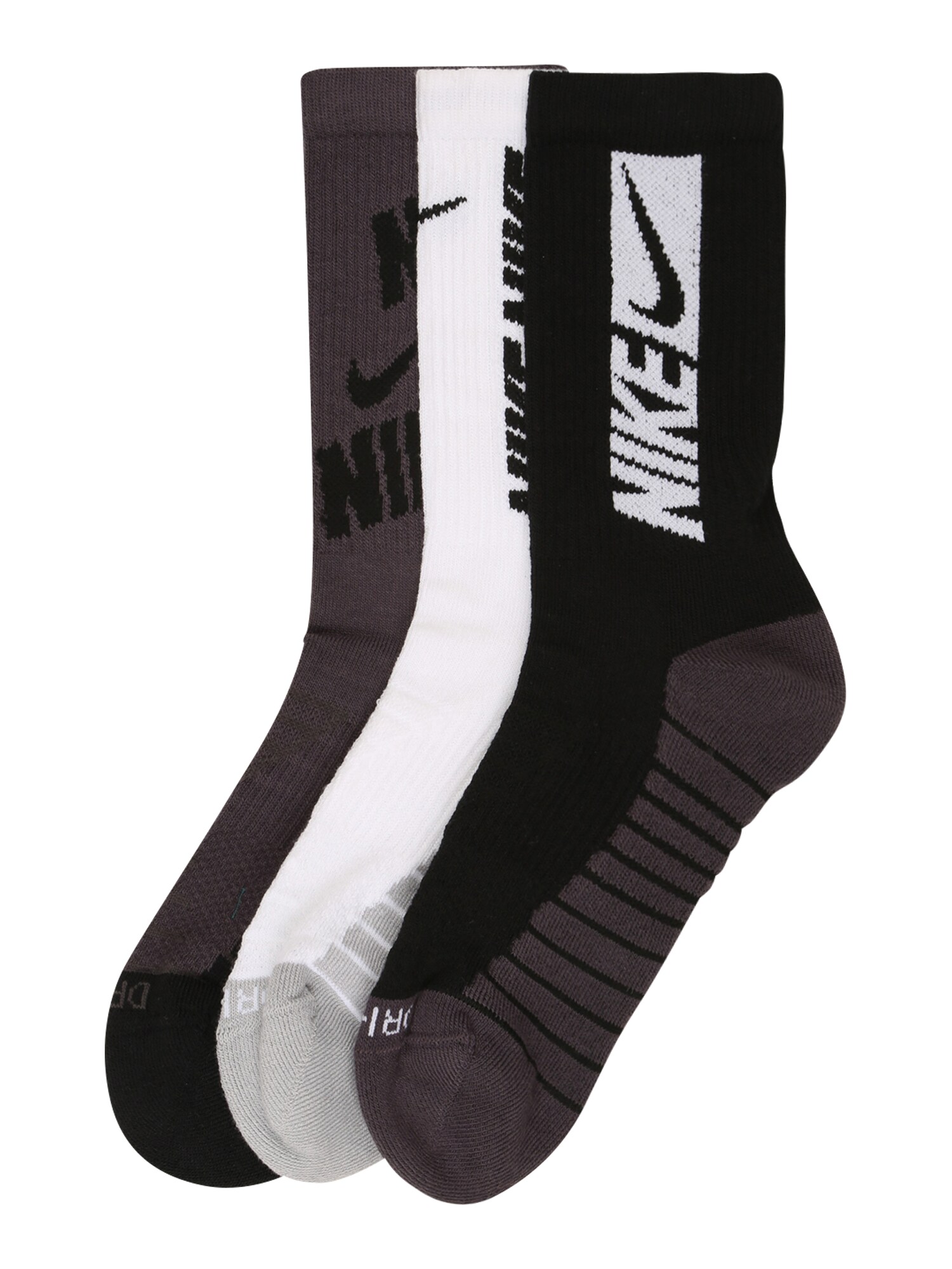 NIKE Sportinės kojinės 'Everyday Max'  pilka / juoda / balta