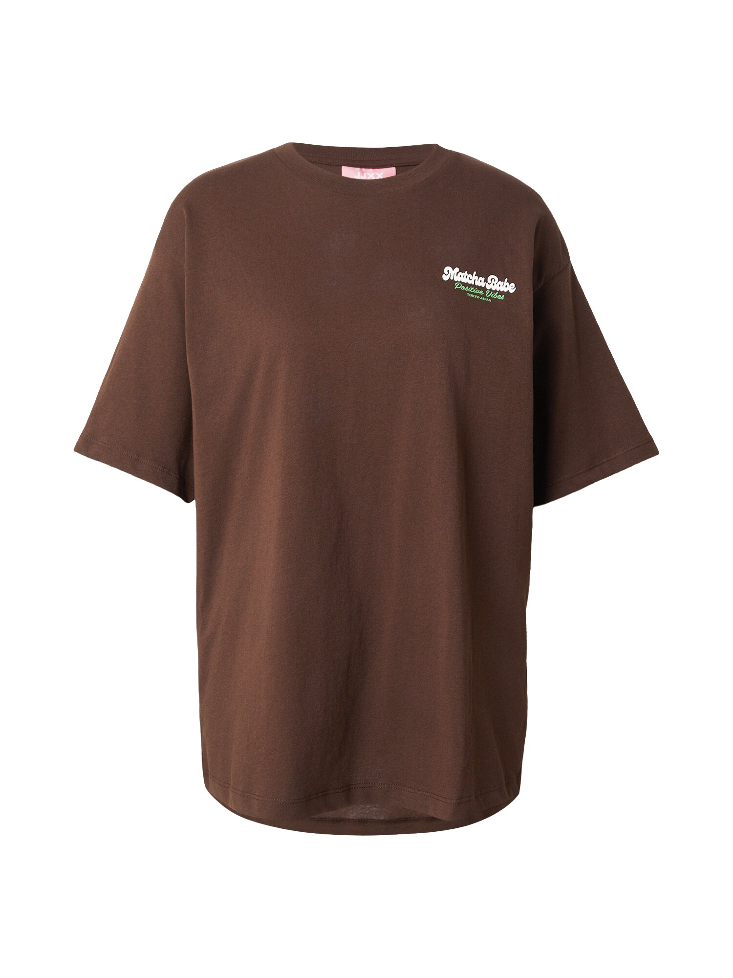 JJXX Tricou JXMILLOW maro închis / verde deschis / alb