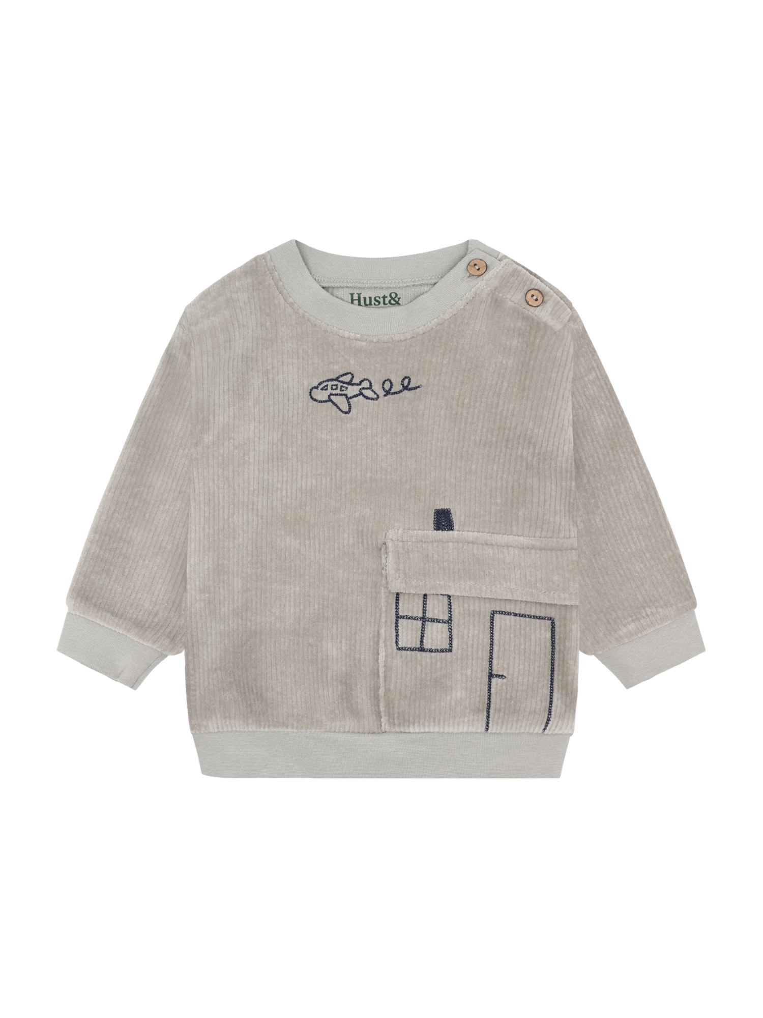 Hust & Claire Sweater majica 'Sofus' tamno plava / kameno siva