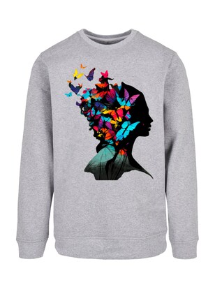 F4NT4STIC Sweatshirt ‘Schmetterling’ Grijs gemêleerd / Gemengde kleuren