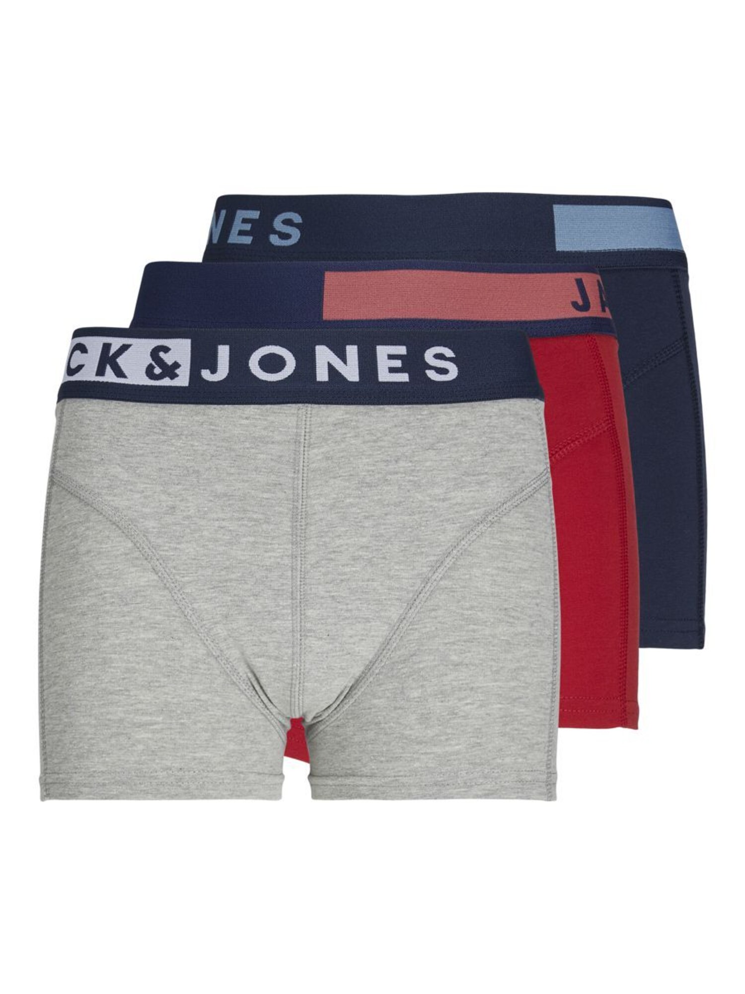 Jack & Jones Junior Apatinės kelnaitės tamsiai mėlyna / pilka / raudona / balta