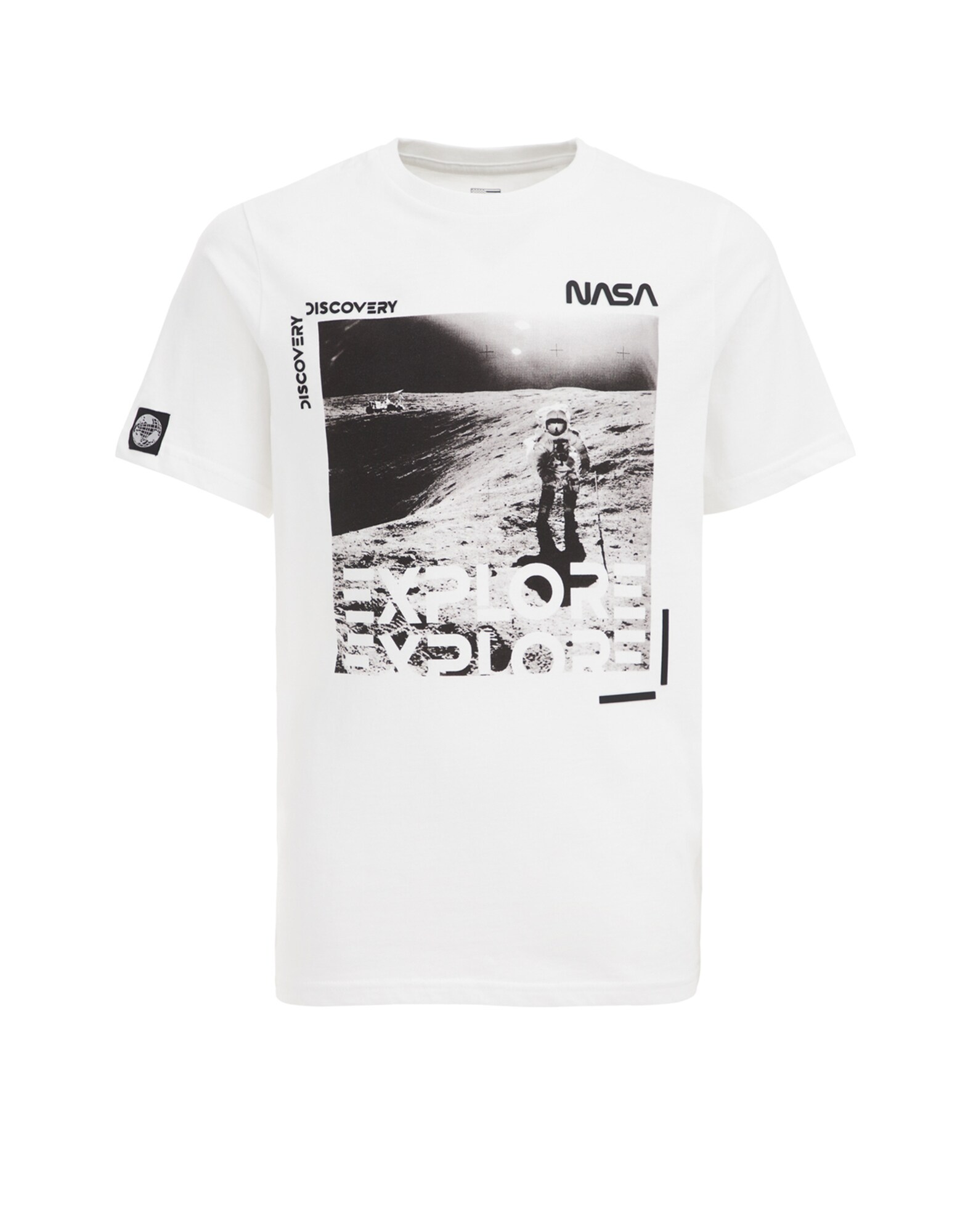 WE Fashion Tričko 'NASA'  sivá / čierna / biela