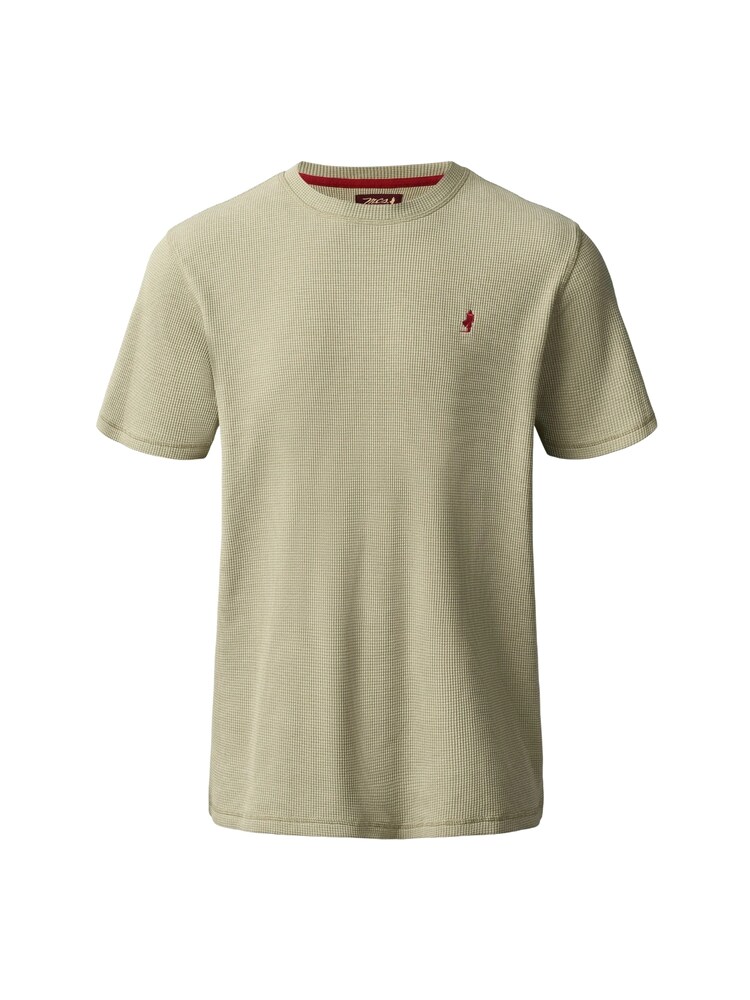 MCS T-shirt 'Colin' Herren Größe S taupe / rot