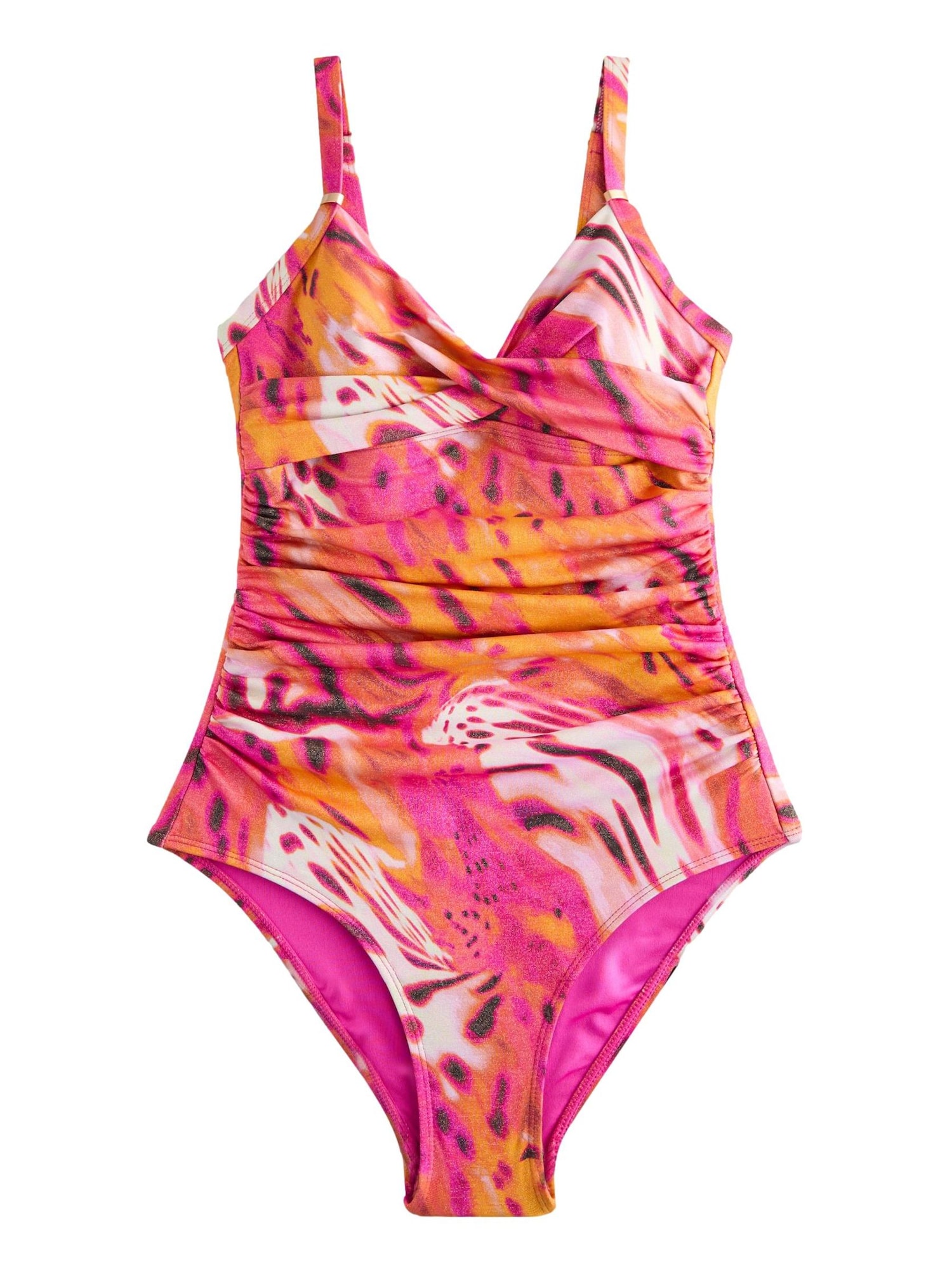 Next Costum de baie întreg  portocaliu / roz / negru / alb