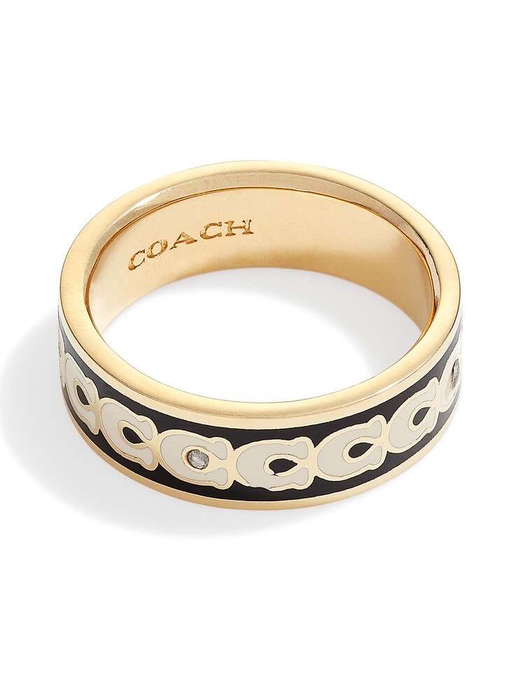 COACH Bandring Damen Größe 55 gold / schwarz