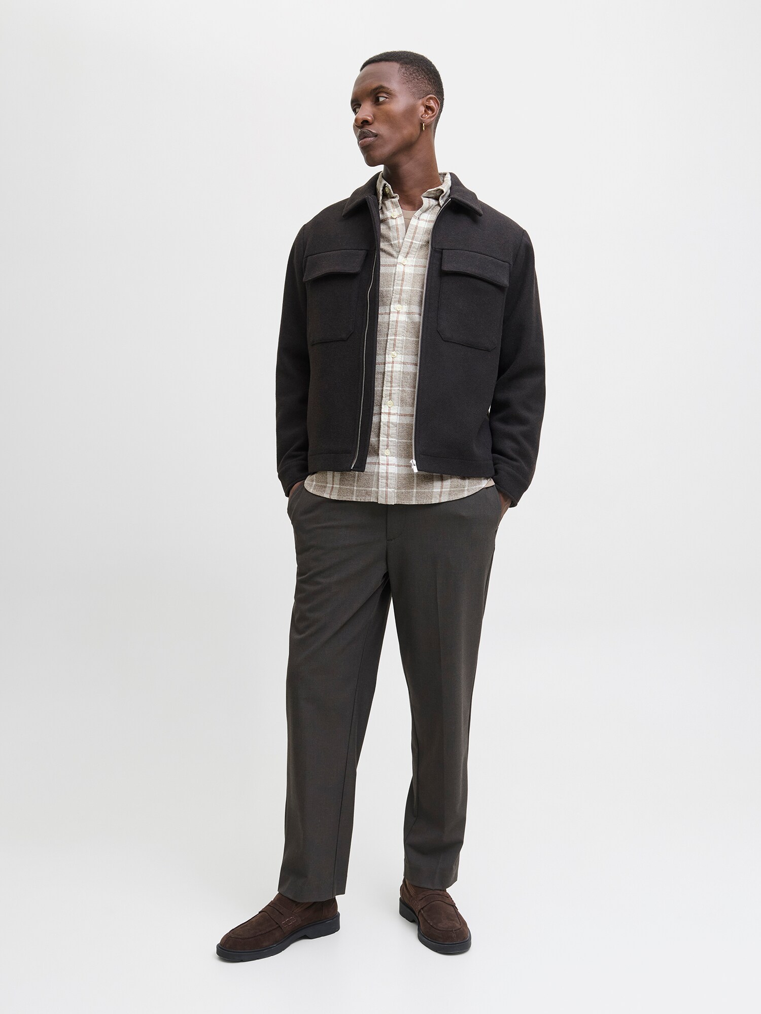 JACK & JONES Košeľa 'JPRBLUBROOK' sivobéžová / oranžová / čierna / biela (obrázok 4)