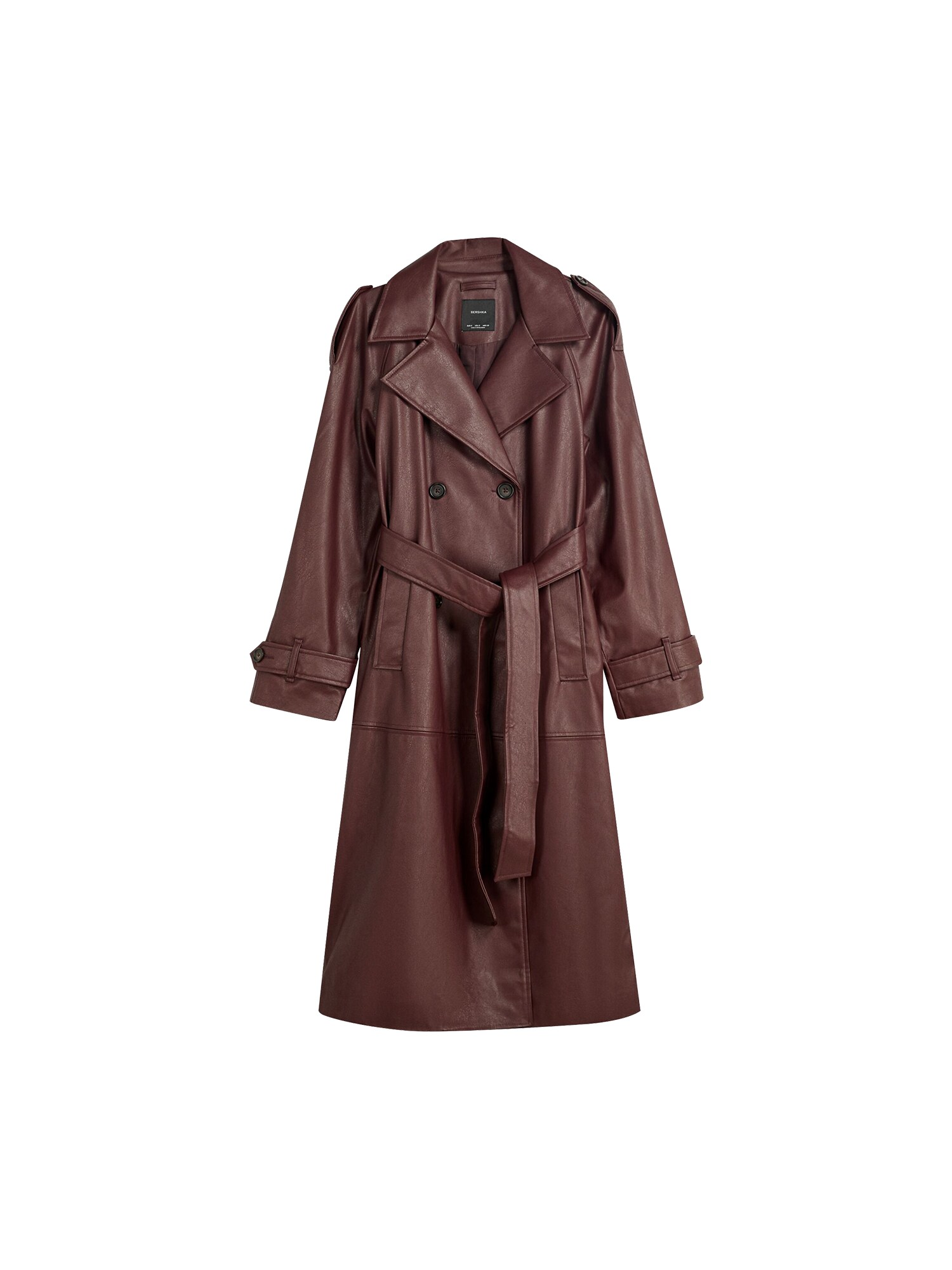 Bershka Palton de primăvară-toamnă  roşu închis