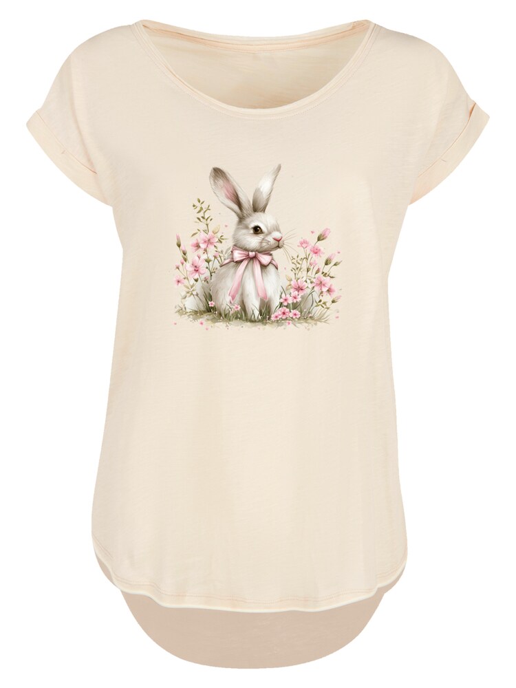 F4NT4STIC T-Shirt 'Niedlicher Osterhase mit Blu' Damen Größe M sand / taupe / grün / pink / weiß